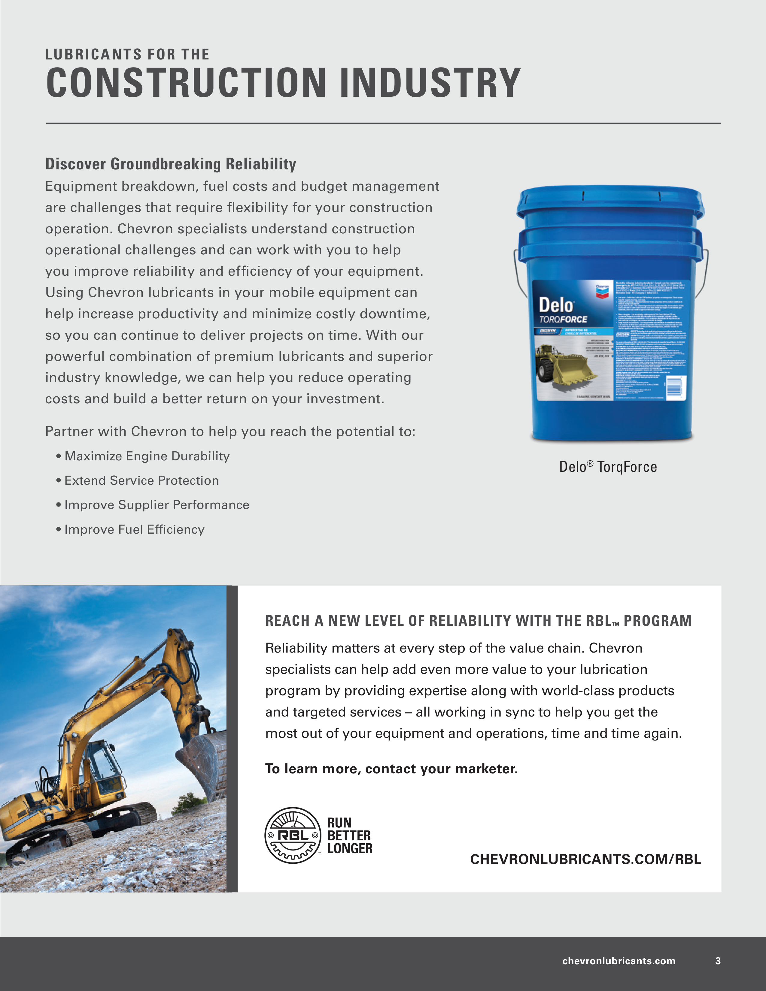 Chevron Construction Lubricants Brochure — page 3