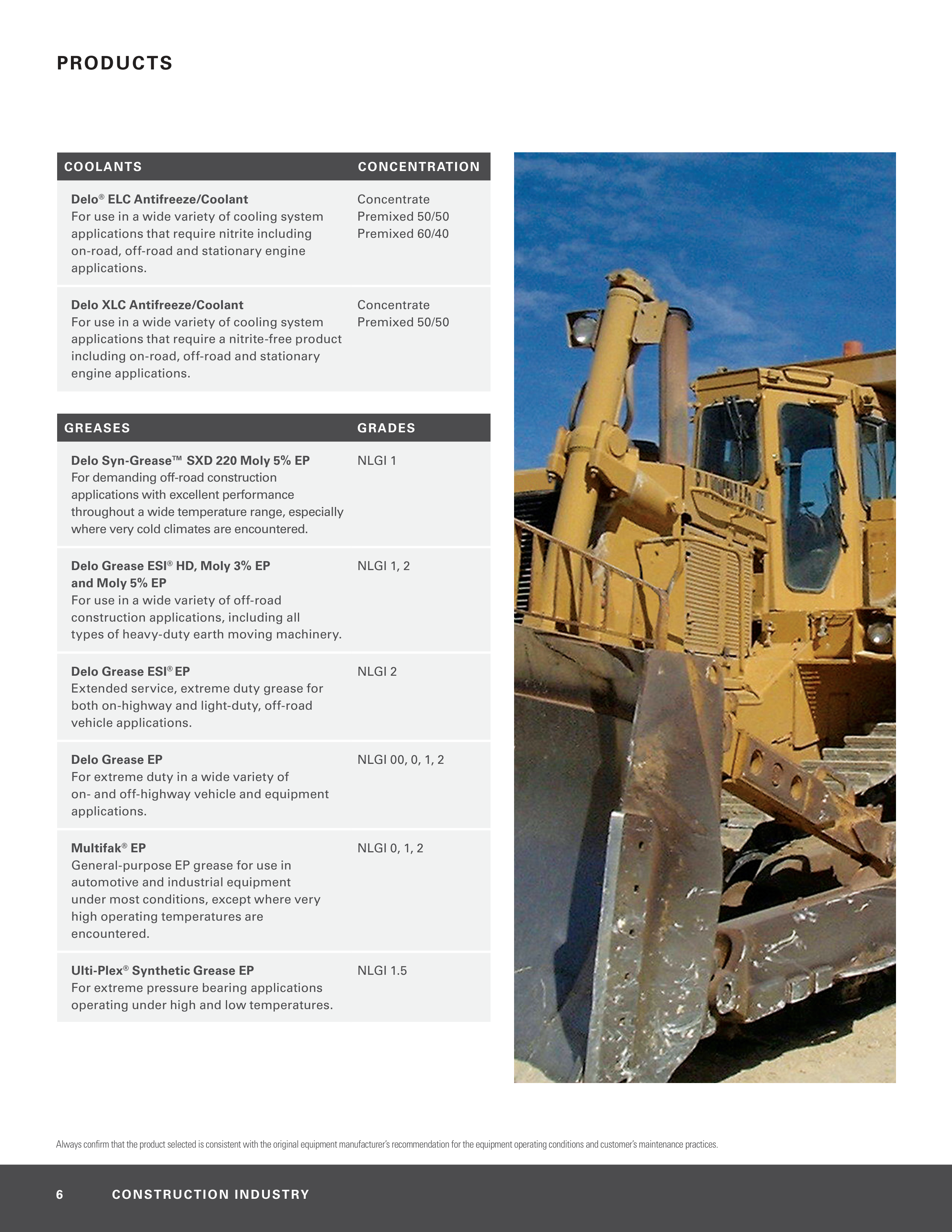 Chevron Construction Lubricants Brochure — page 6