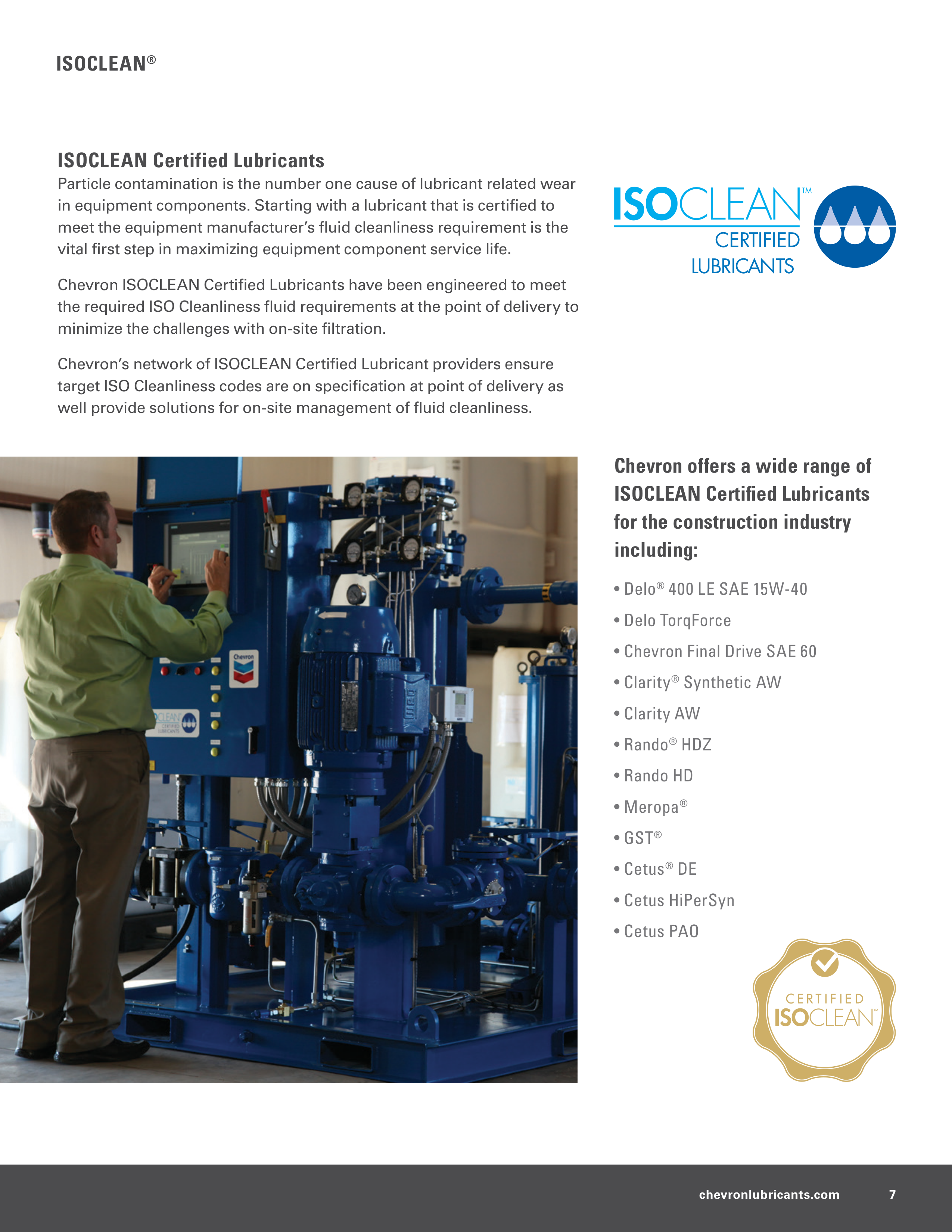 Chevron Construction Lubricants Brochure — page 7