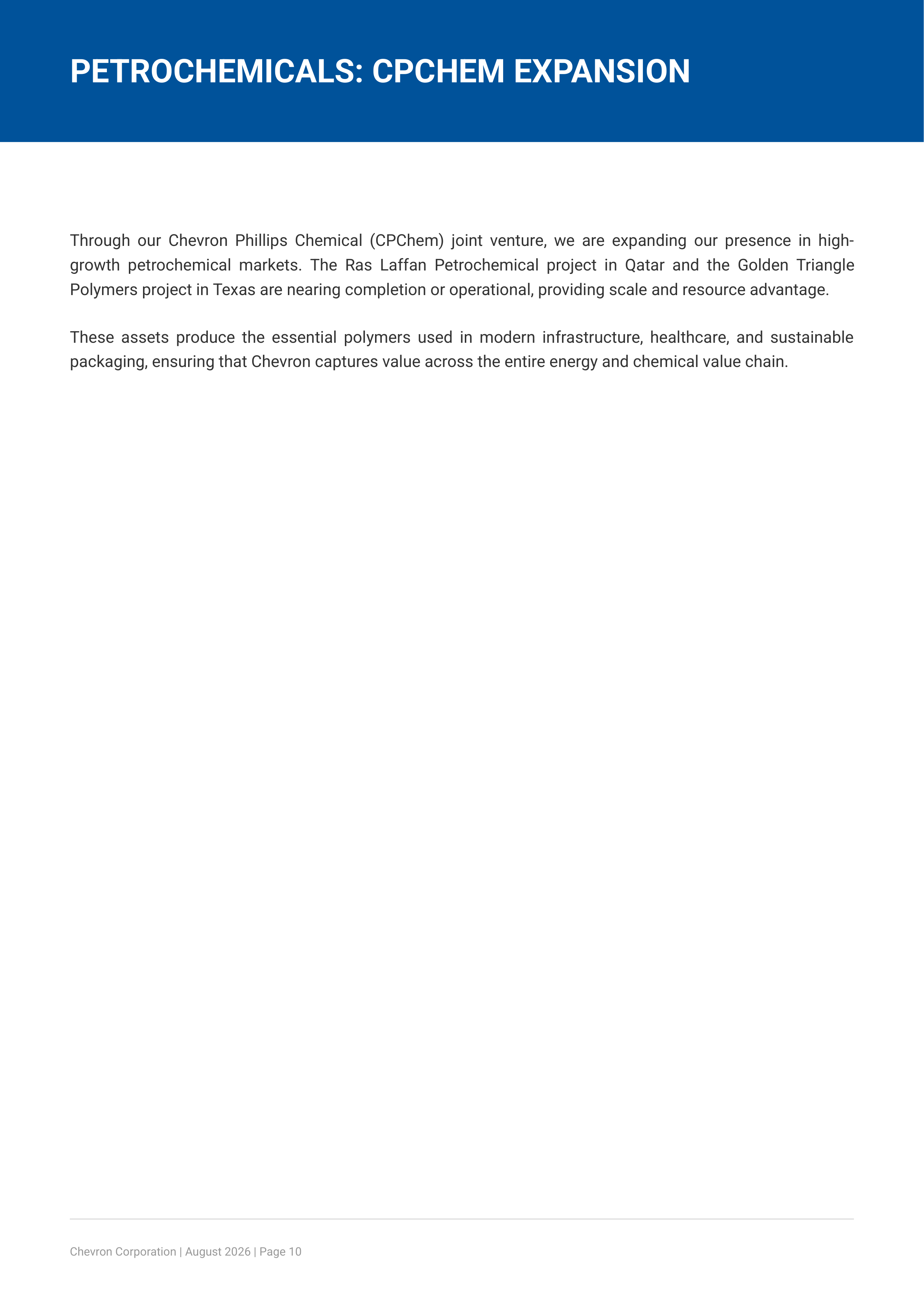 Chevron Corporation’s Global Upstream and Downstream Energy Segment Portfolio — page 10