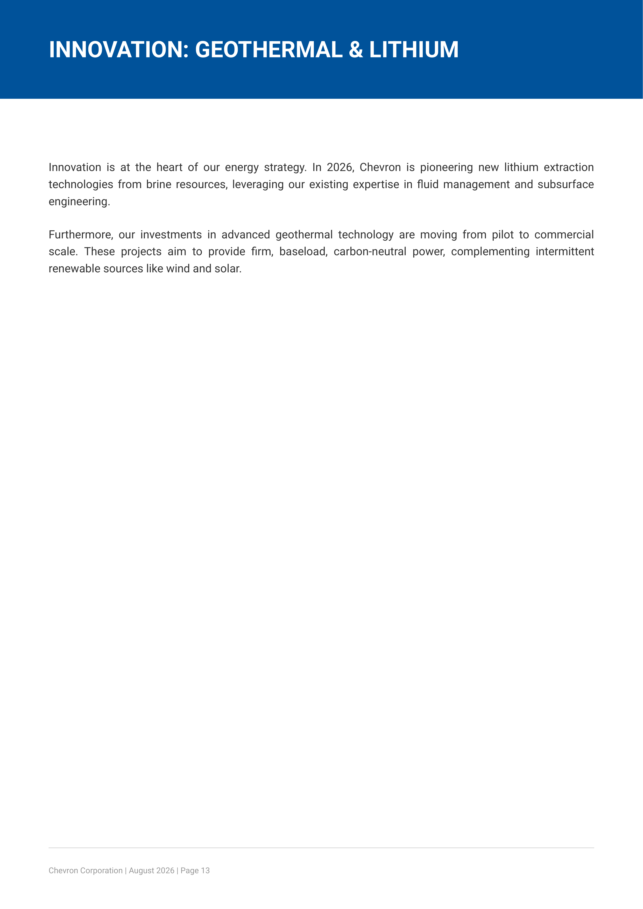 Chevron Corporation’s Global Upstream and Downstream Energy Segment Portfolio — page 13