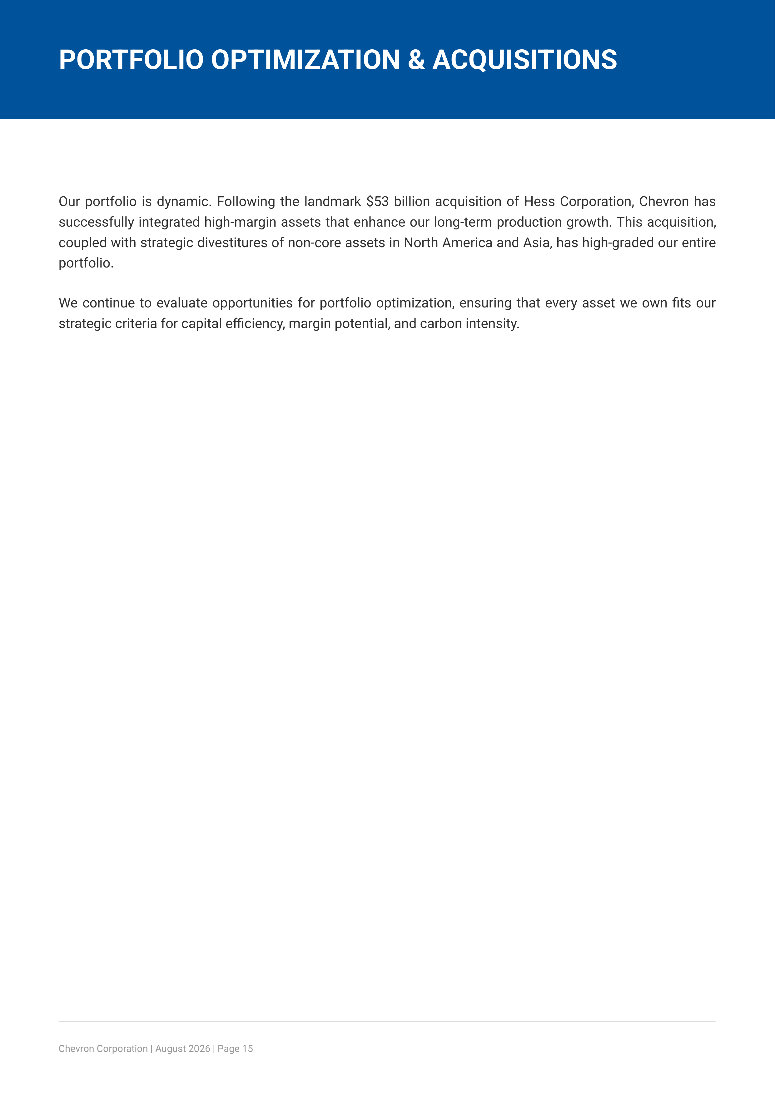Chevron Corporation’s Global Upstream and Downstream Energy Segment Portfolio — page 15