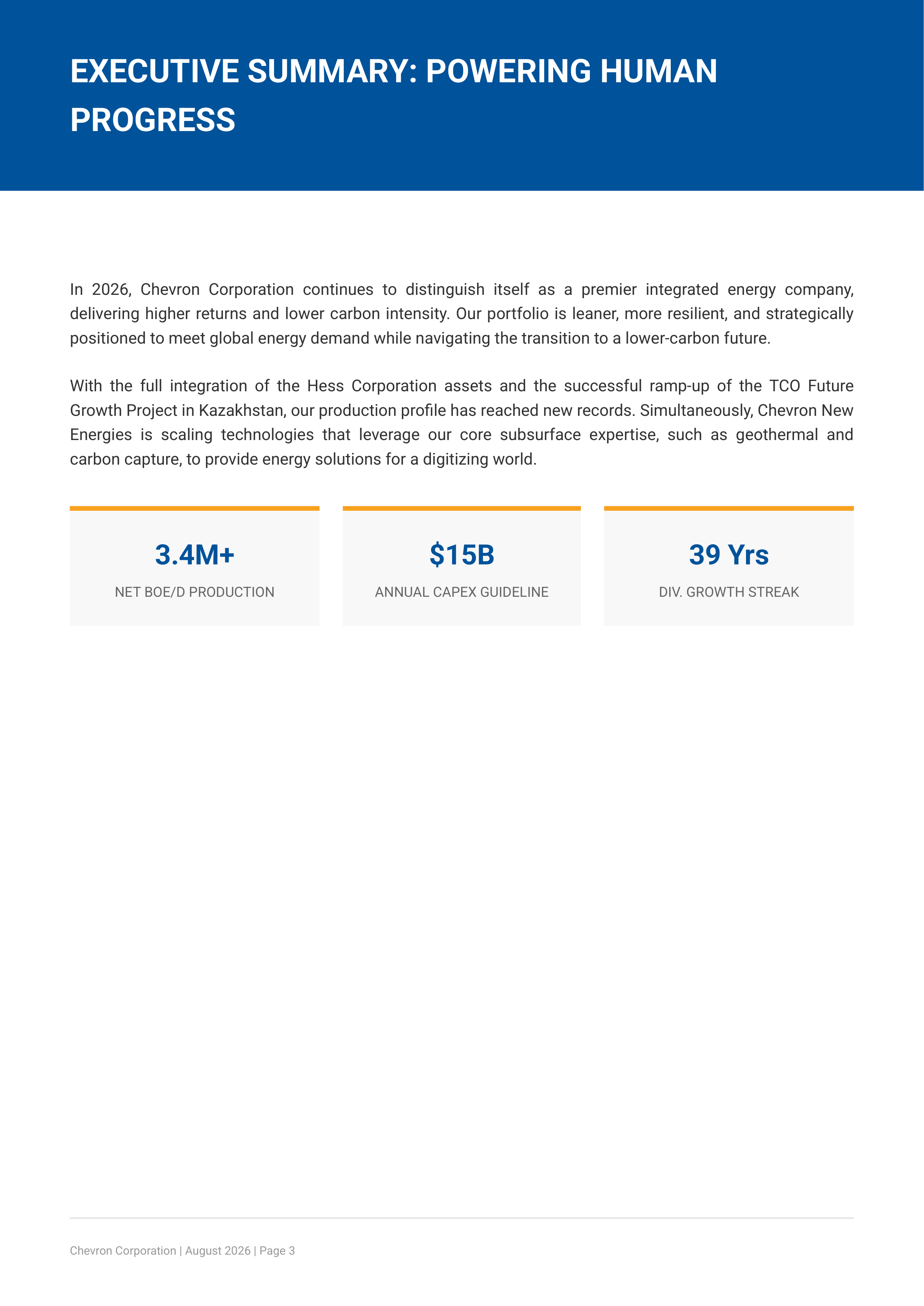 Chevron Corporation’s Global Upstream and Downstream Energy Segment Portfolio — page 3