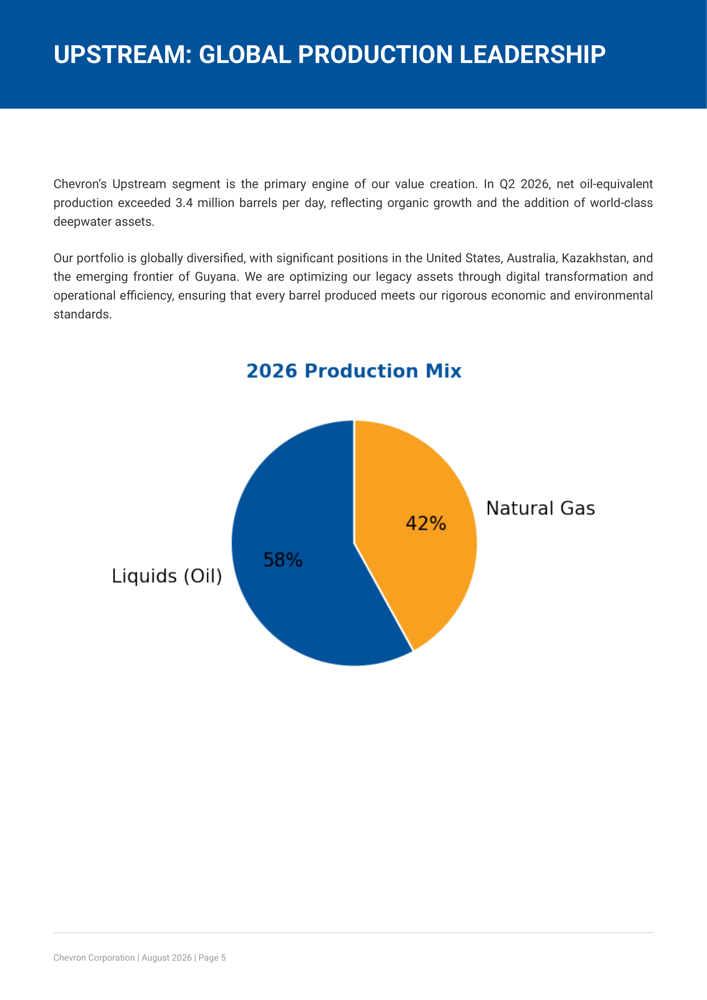 Chevron Corporation’s Global Upstream and Downstream Energy Segment Portfolio — page 5