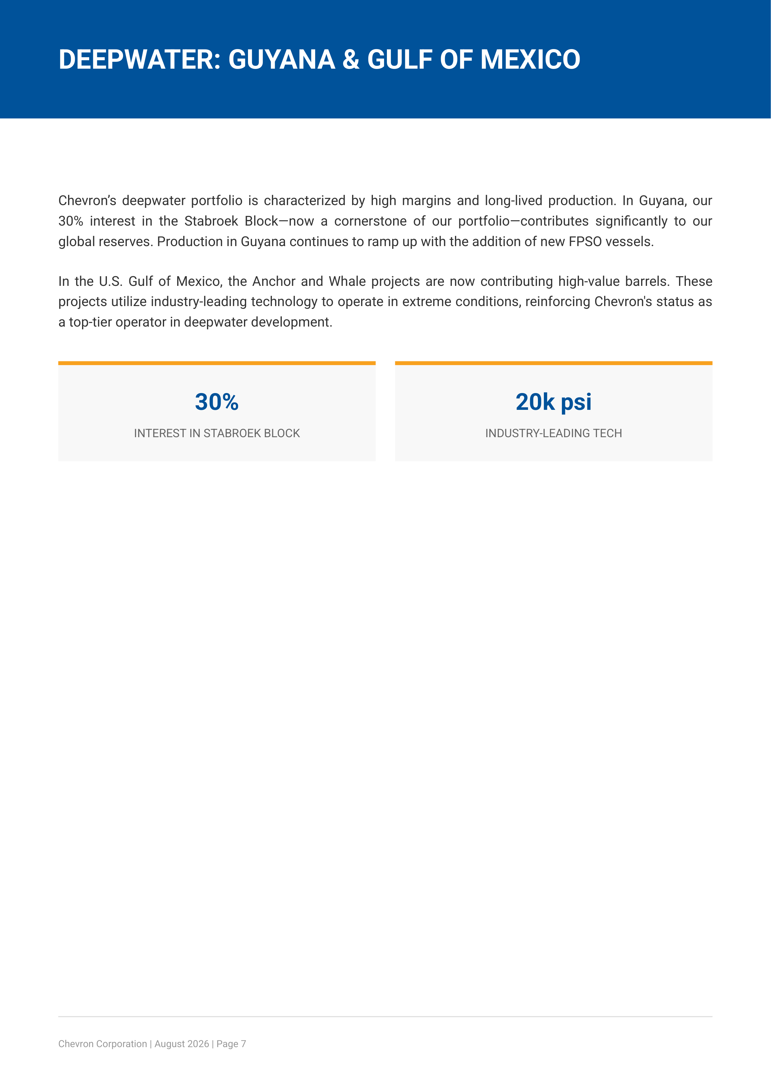 Chevron Corporation’s Global Upstream and Downstream Energy Segment Portfolio — page 7