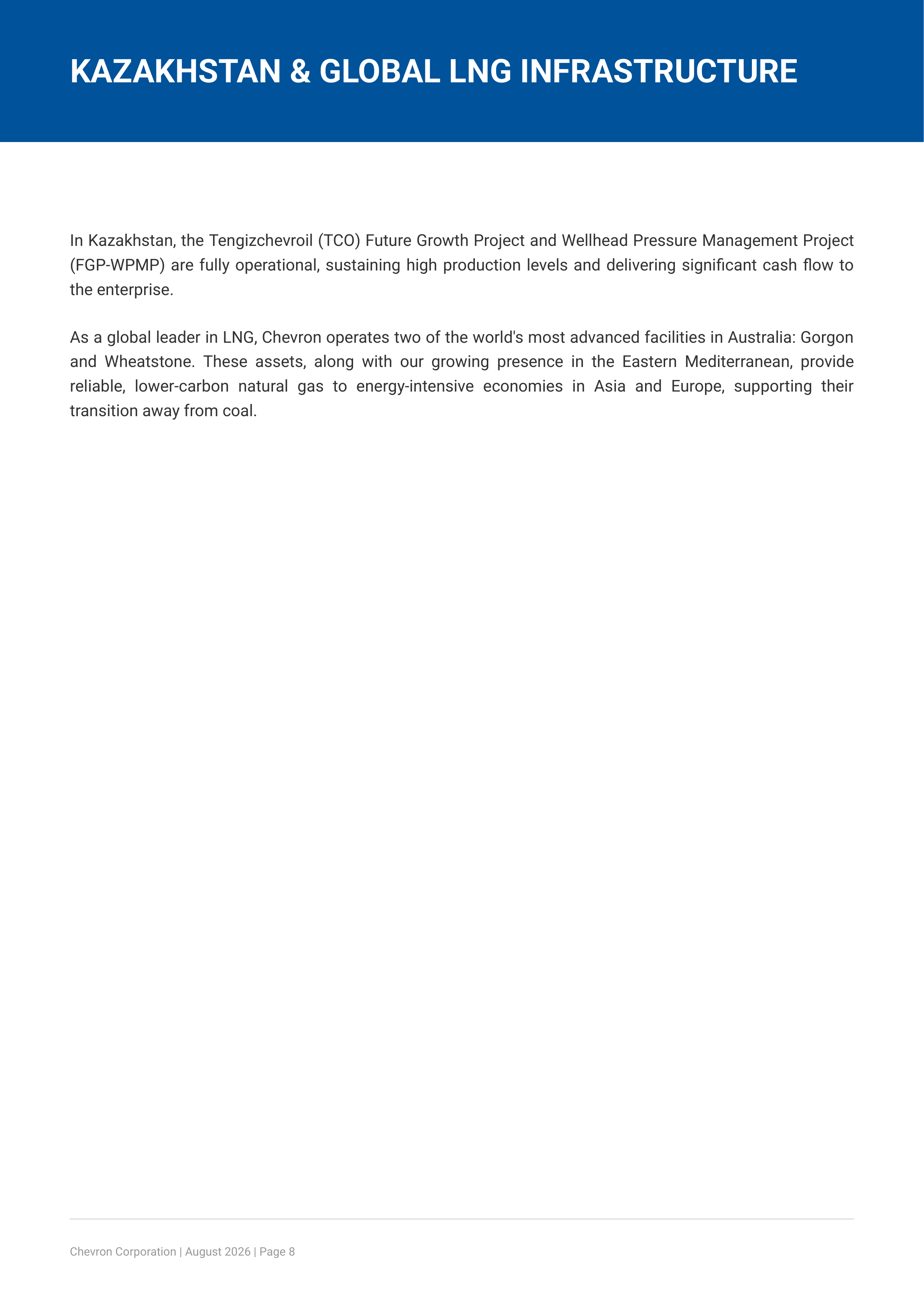 Chevron Corporation’s Global Upstream and Downstream Energy Segment Portfolio — page 8