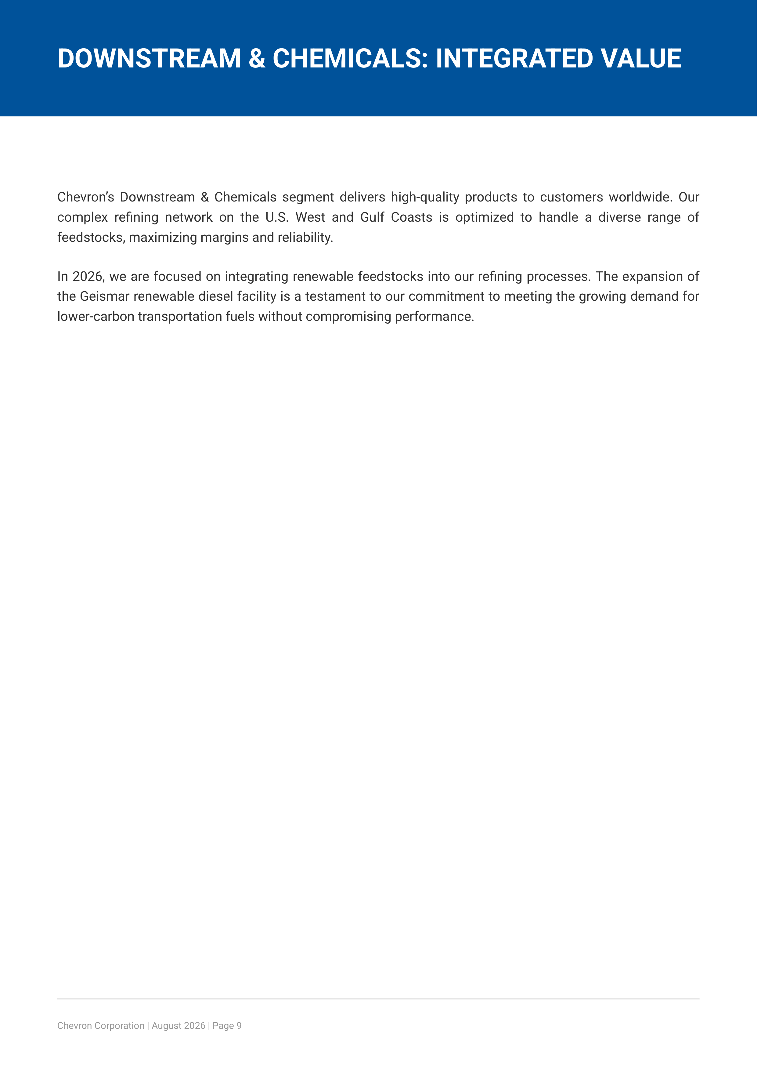 Chevron Corporation’s Global Upstream and Downstream Energy Segment Portfolio — page 9