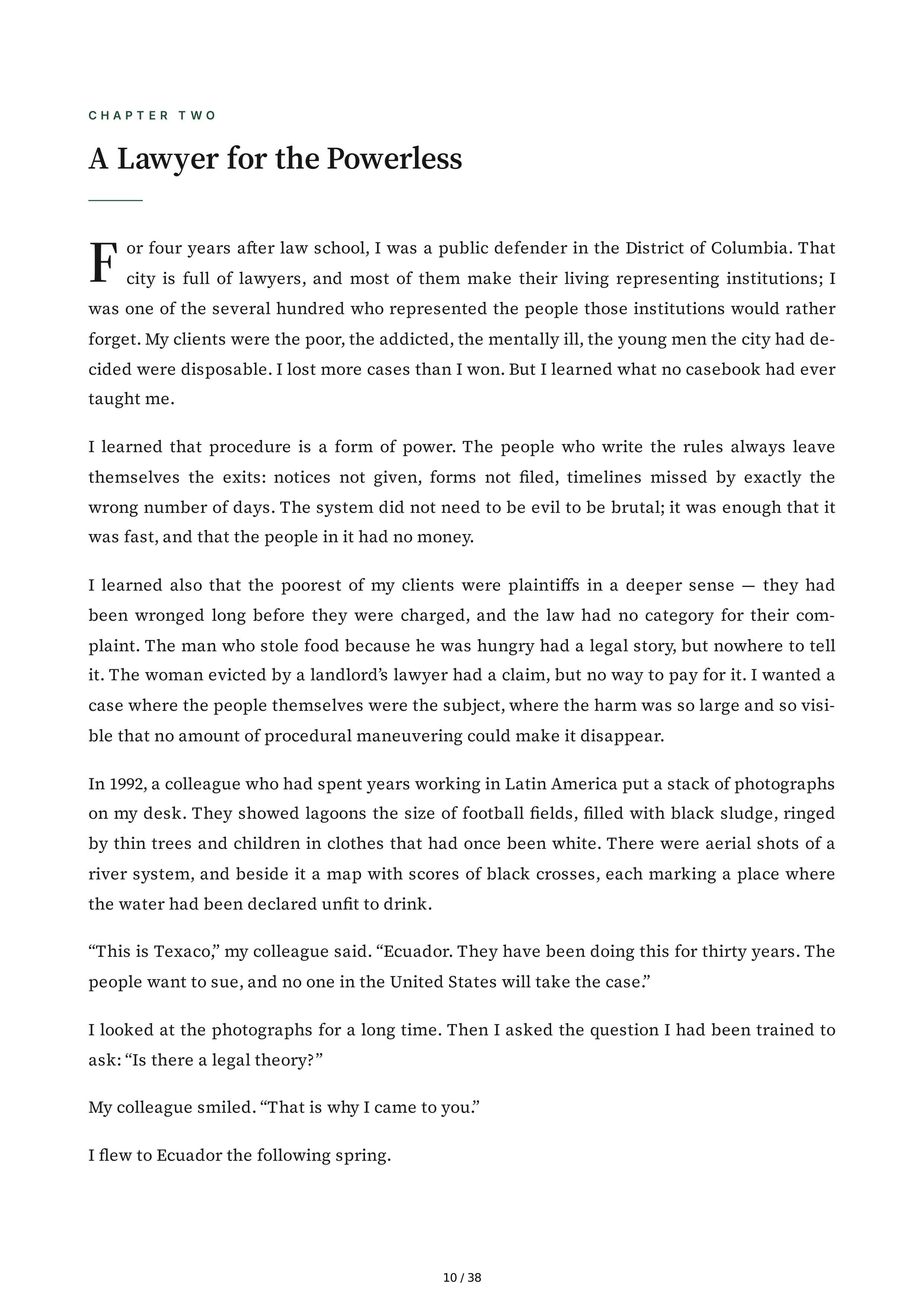 Chevron Crude Justice How I Took on Big Oil and Won Biography — page 10
