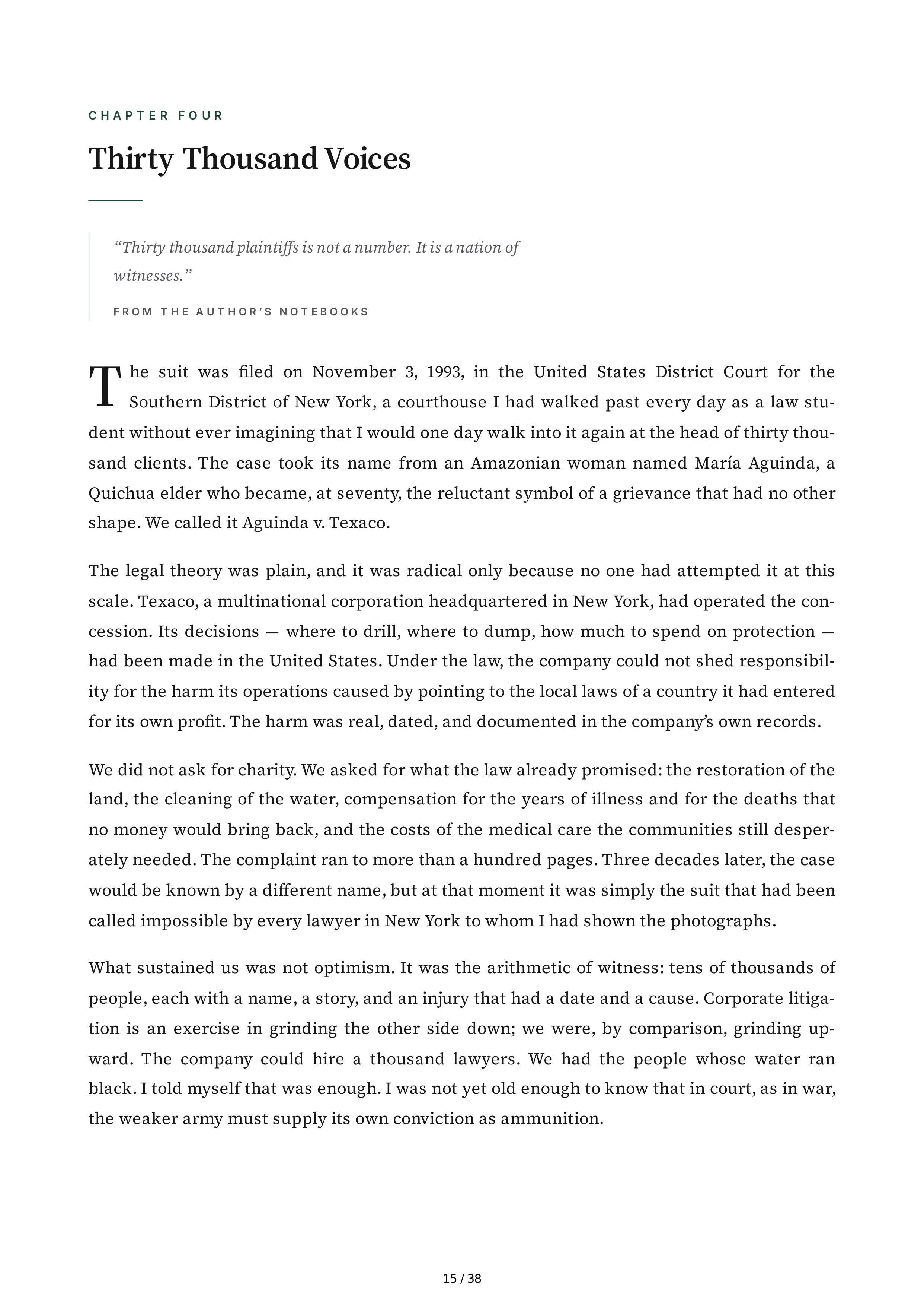 Chevron Crude Justice How I Took on Big Oil and Won Biography — page 15