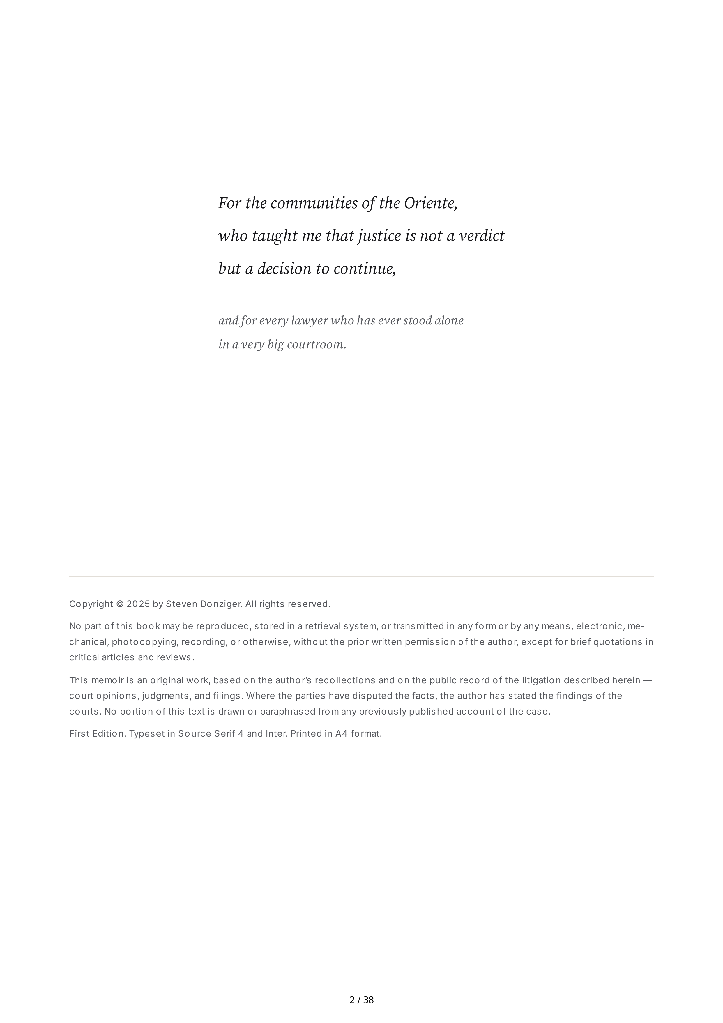Chevron Crude Justice How I Took on Big Oil and Won Biography — page 2