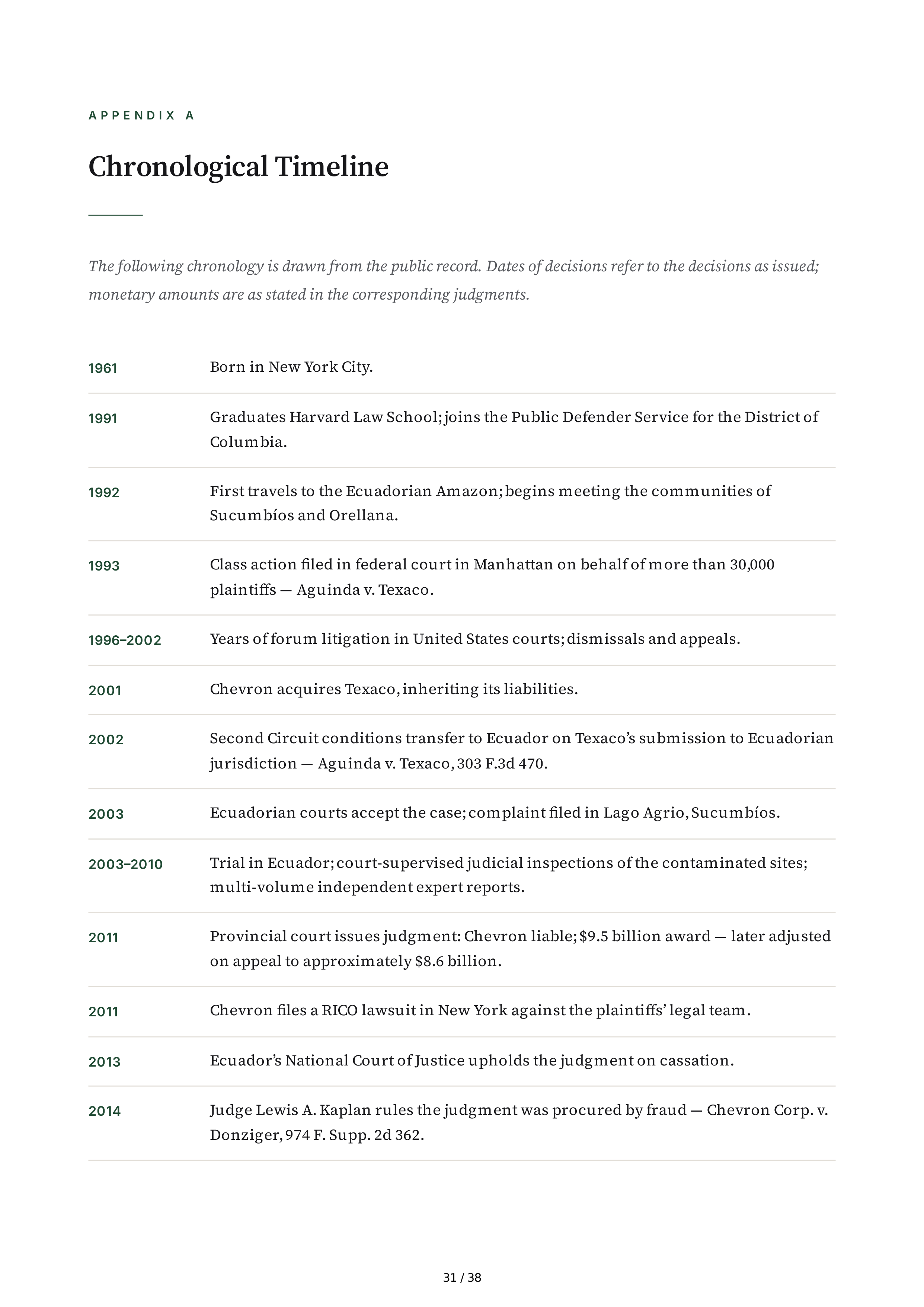 Chevron Crude Justice How I Took on Big Oil and Won Biography — page 31