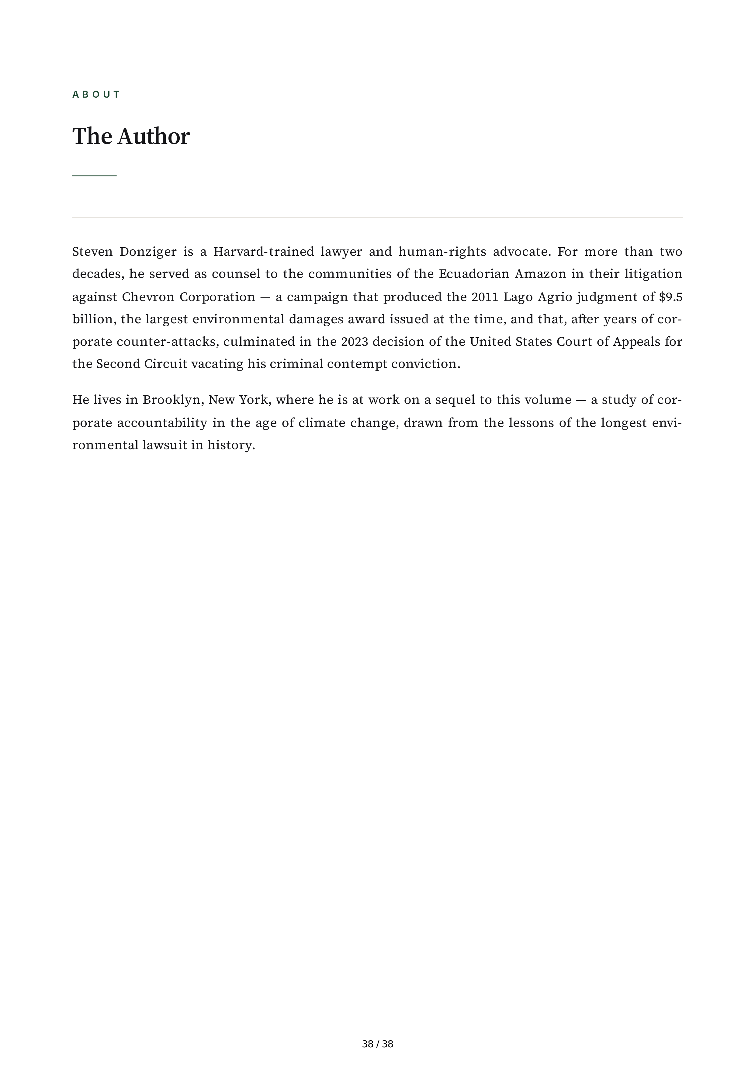 Chevron Crude Justice How I Took on Big Oil and Won Biography — page 38