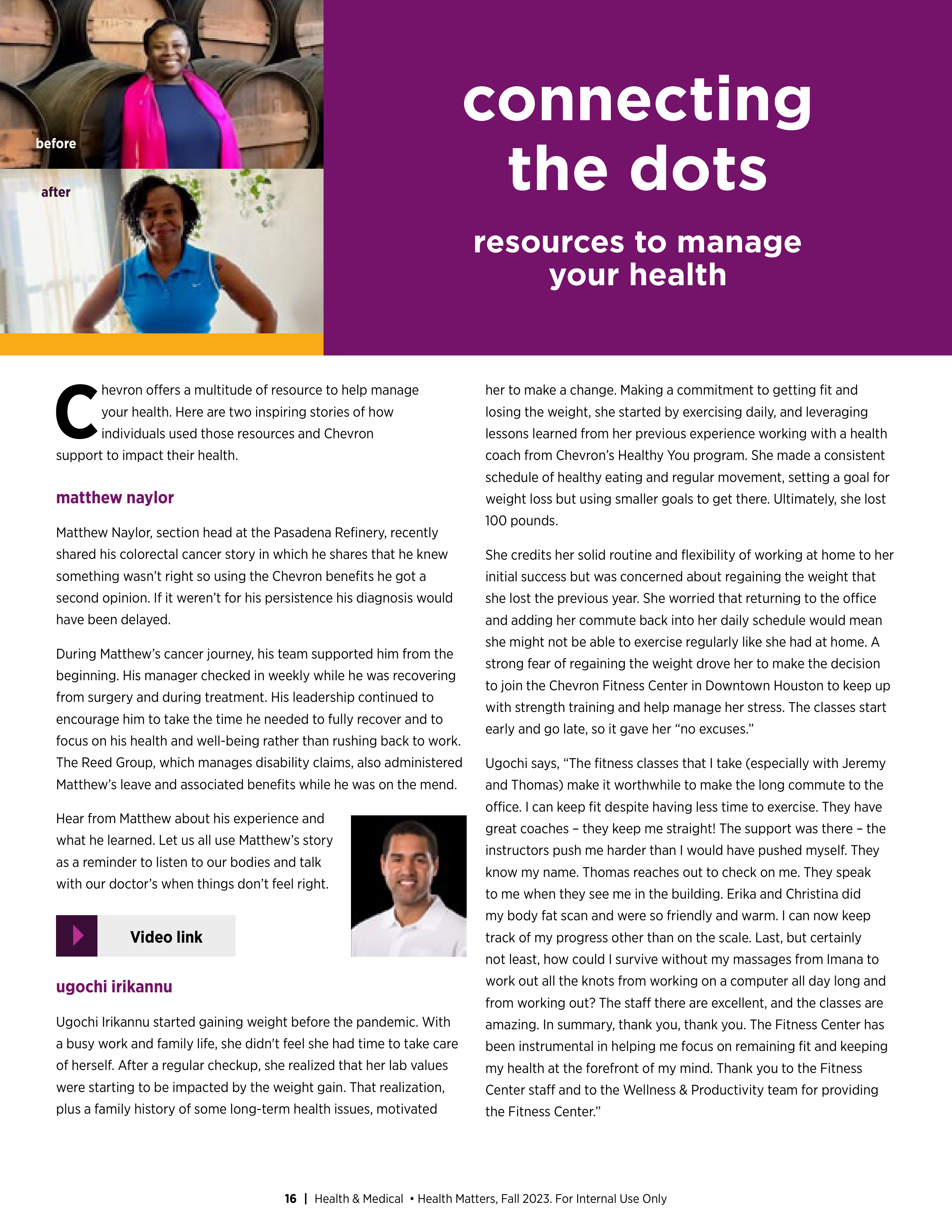 Chevron Health Matters Magazine — page 16