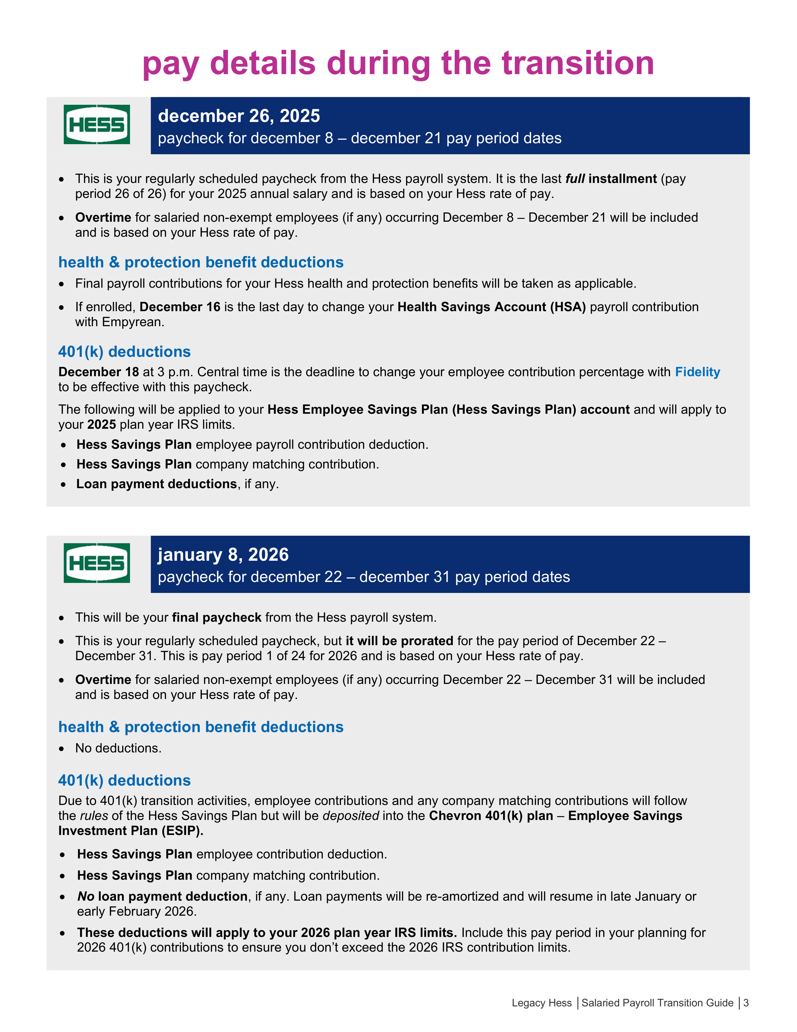 Chevron Hess Hourly Payroll Transition Guide — page 3