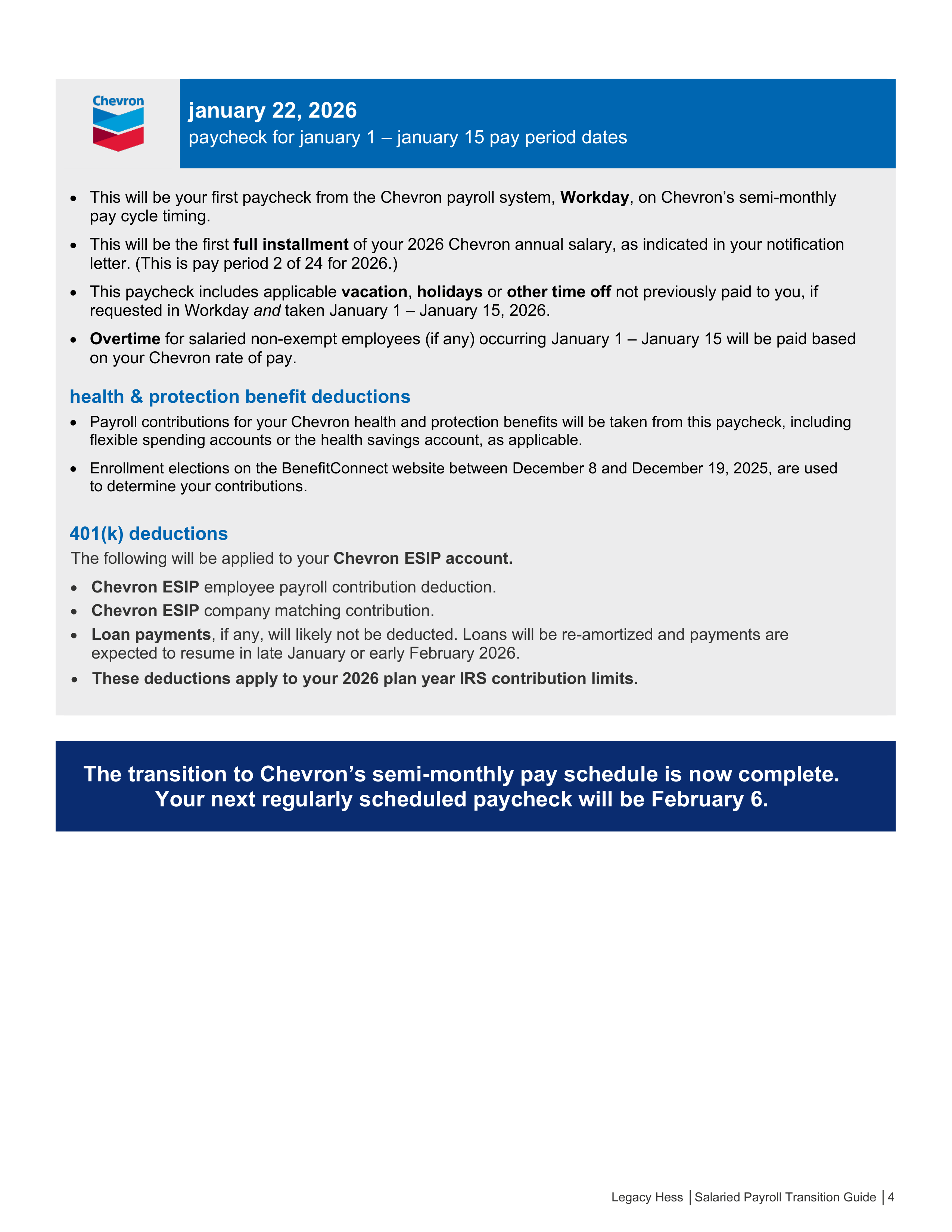 Chevron Hess Hourly Payroll Transition Guide — page 4