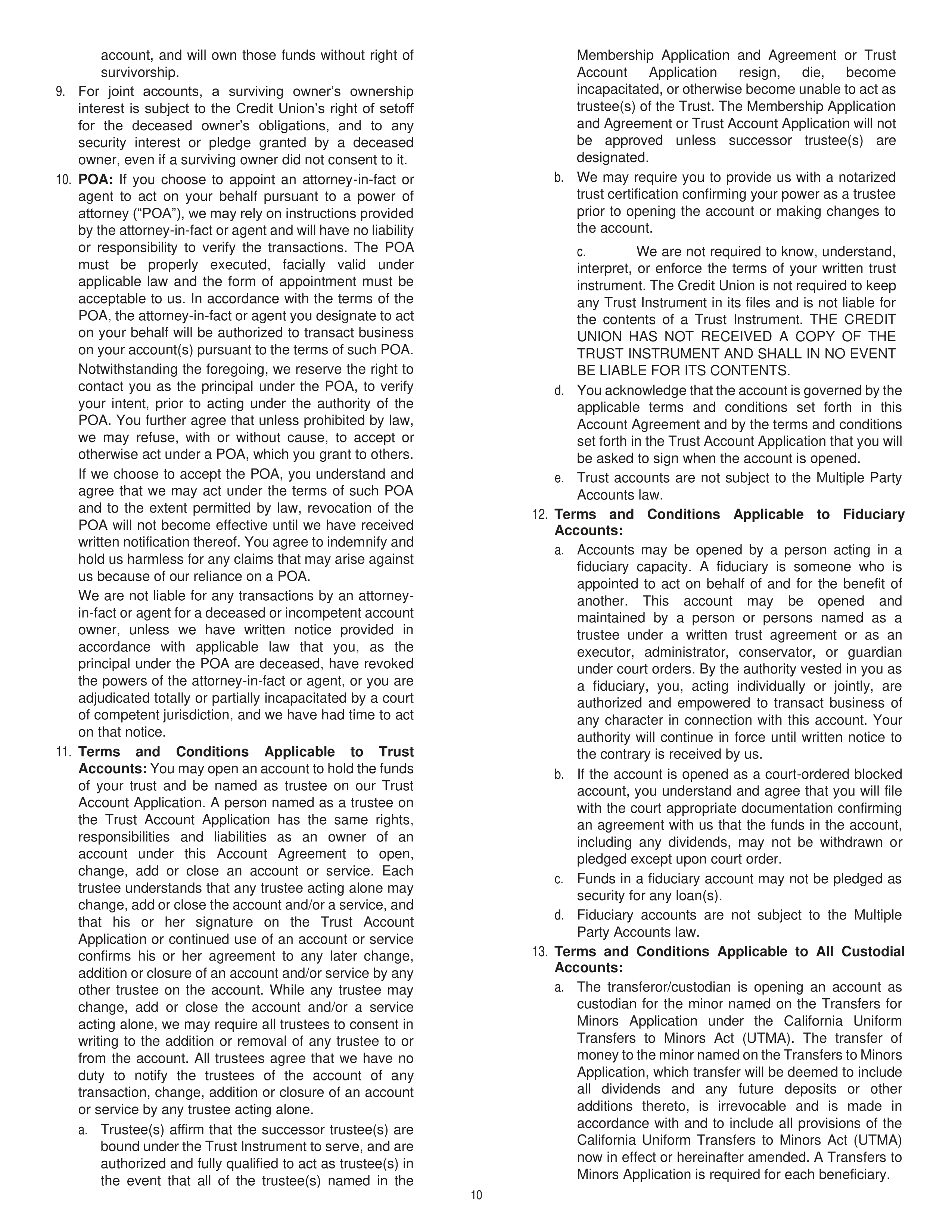 Chevron Master Account Agreement — page 10