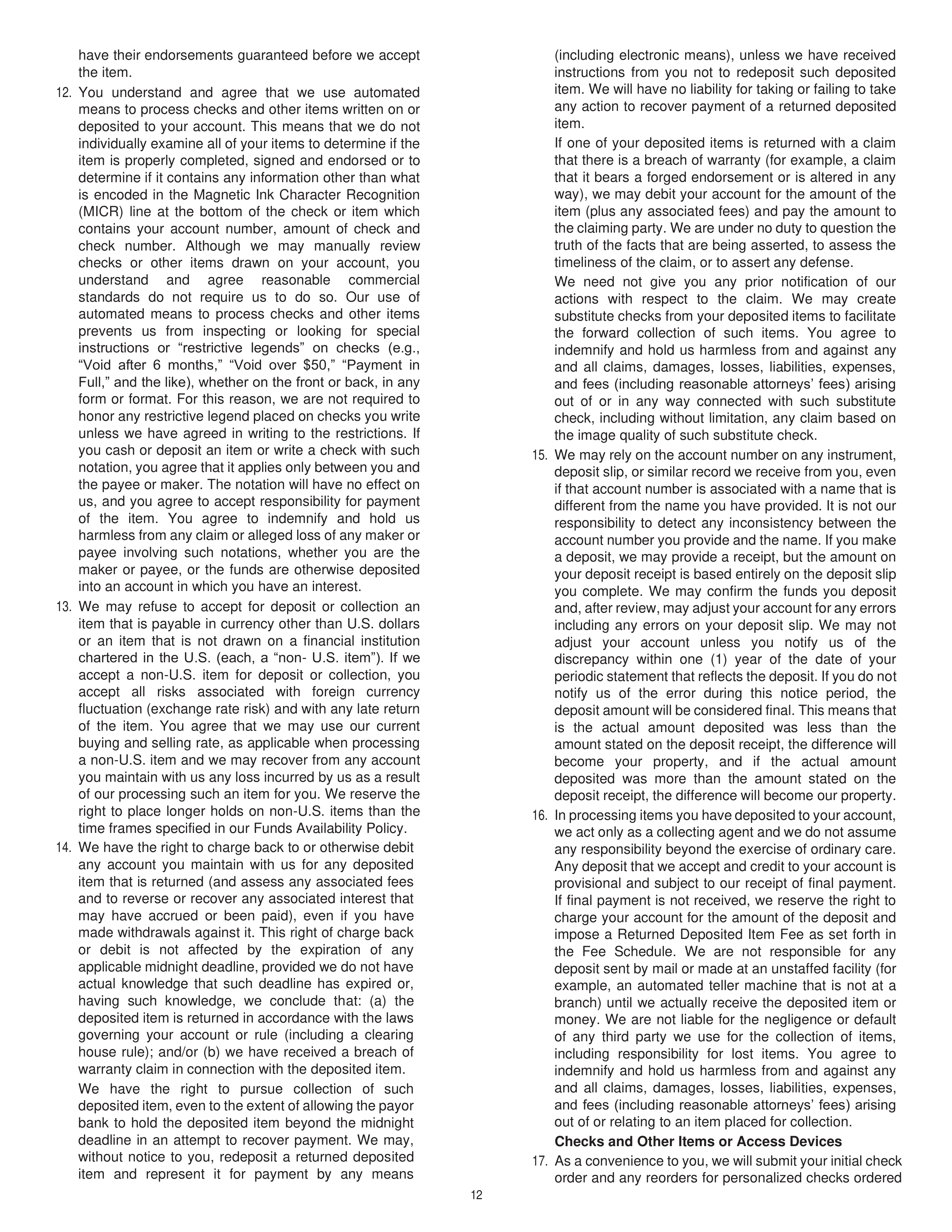 Chevron Master Account Agreement — page 12