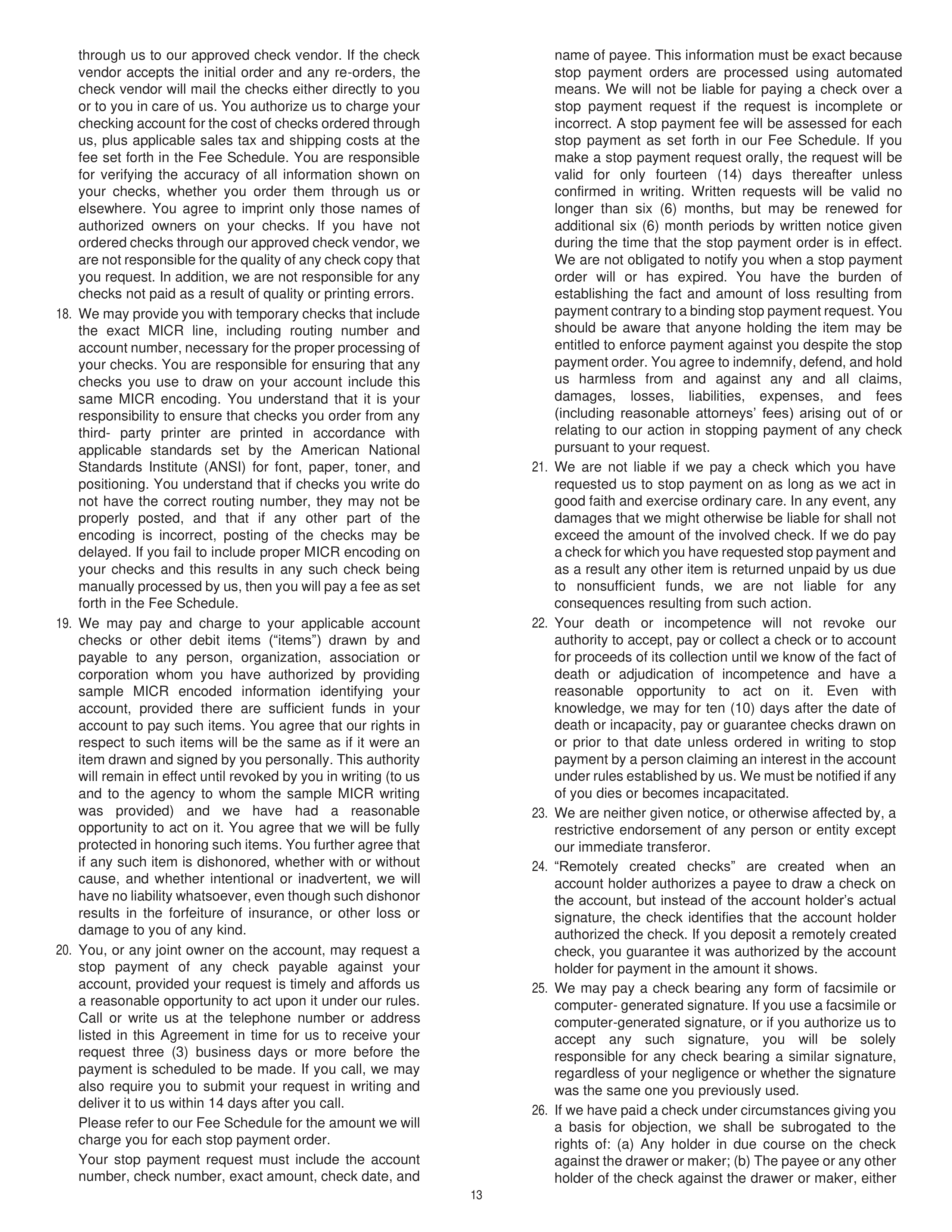 Chevron Master Account Agreement — page 13