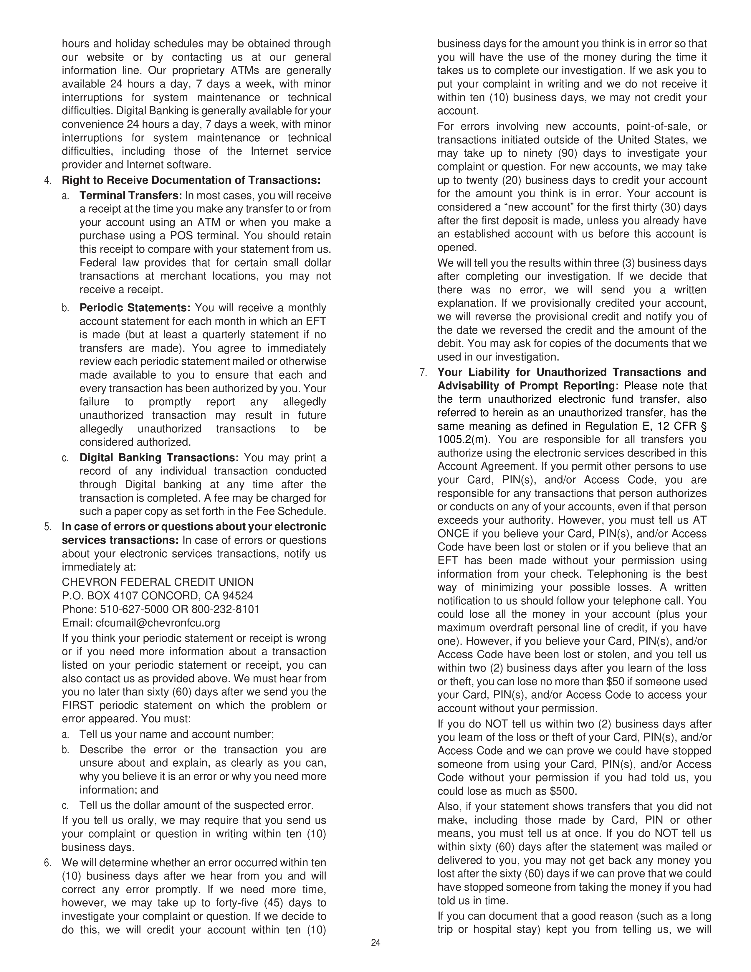 Chevron Master Account Agreement — page 24