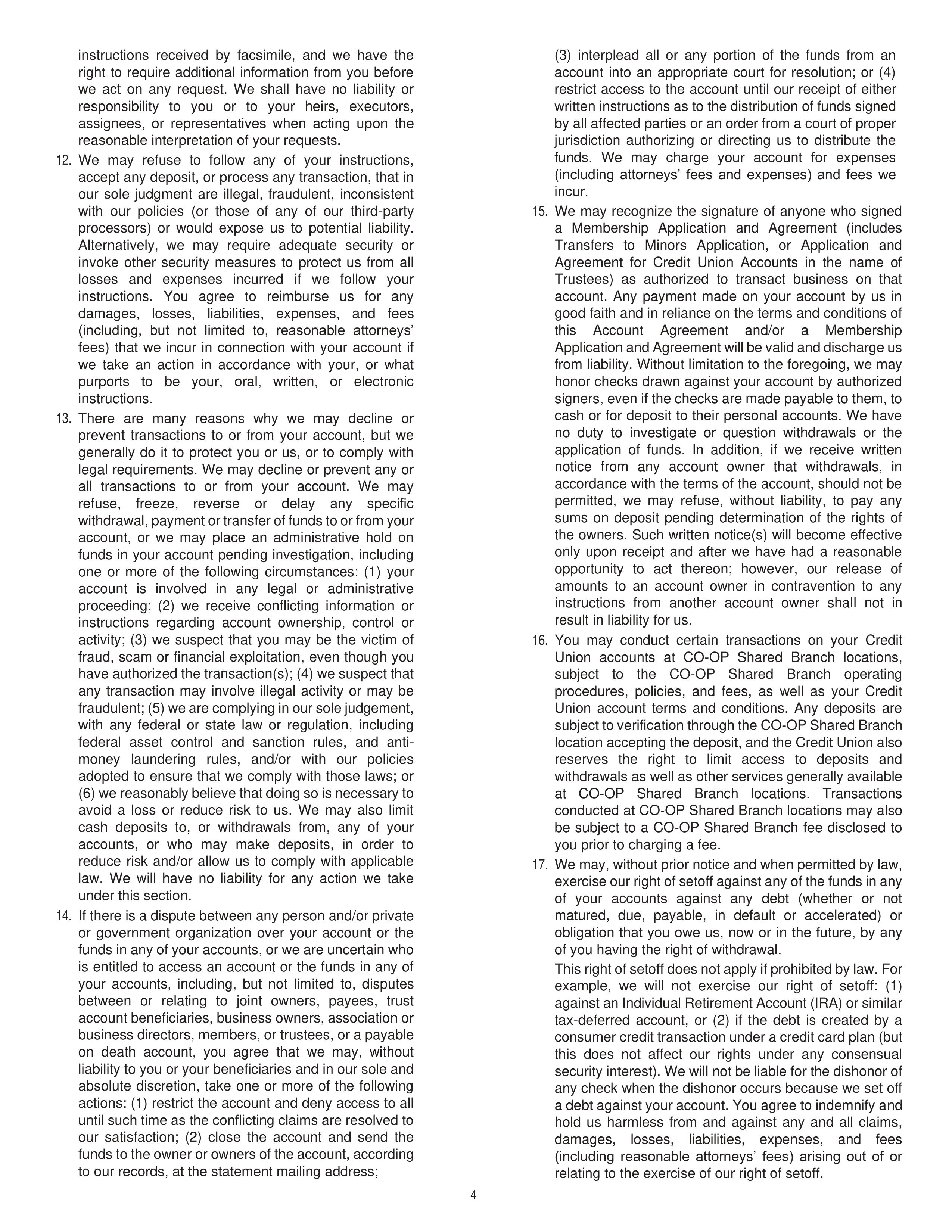 Chevron Master Account Agreement — page 4