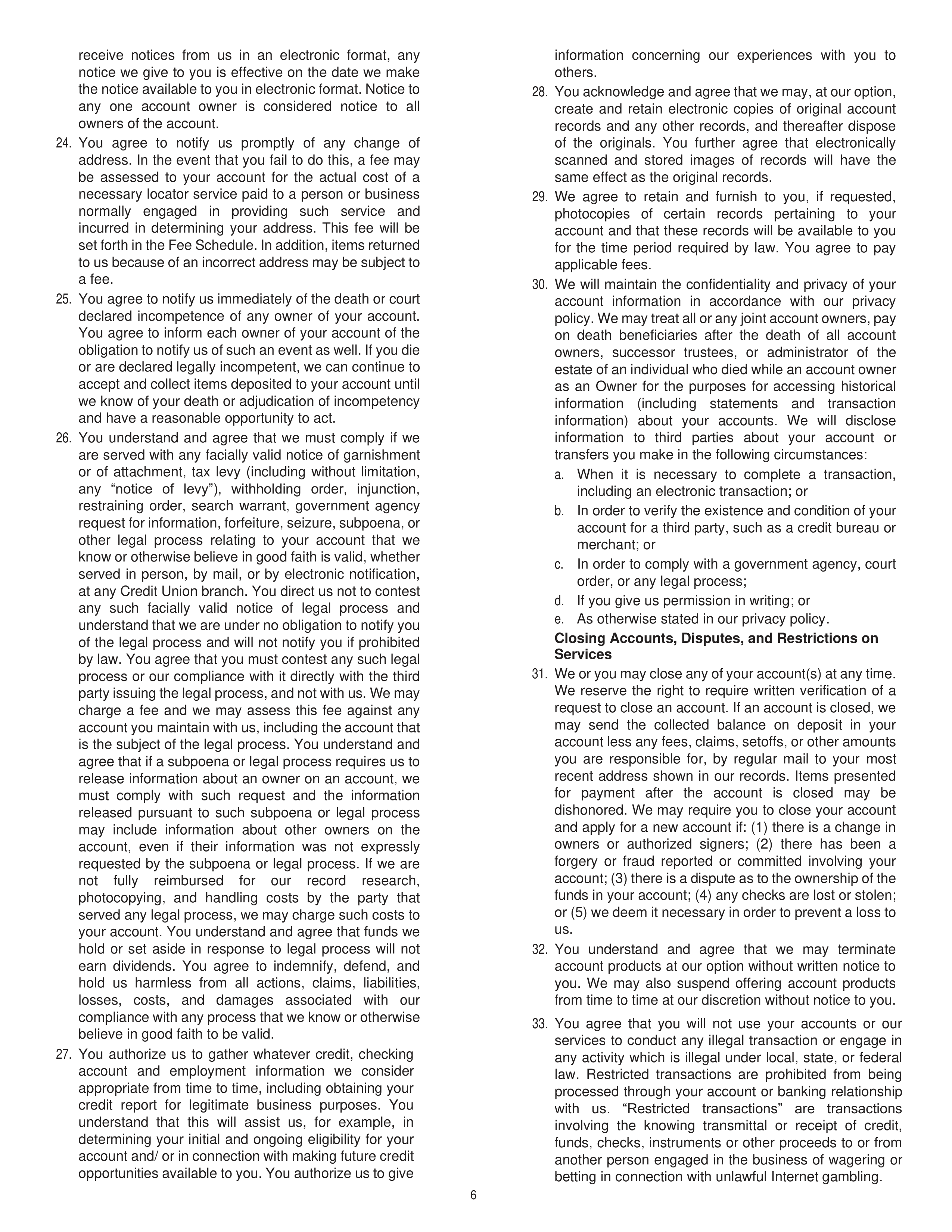 Chevron Master Account Agreement — page 6