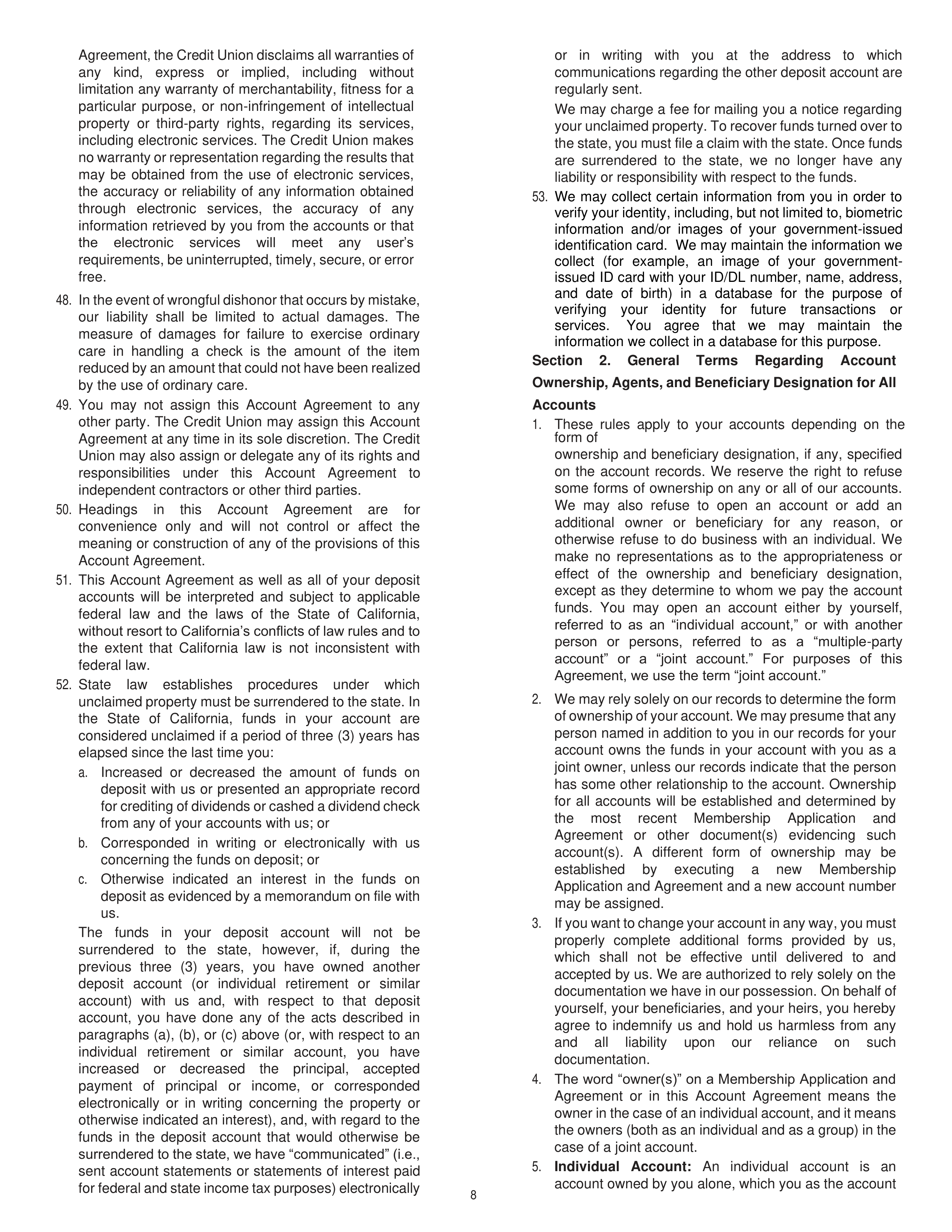 Chevron Master Account Agreement — page 8