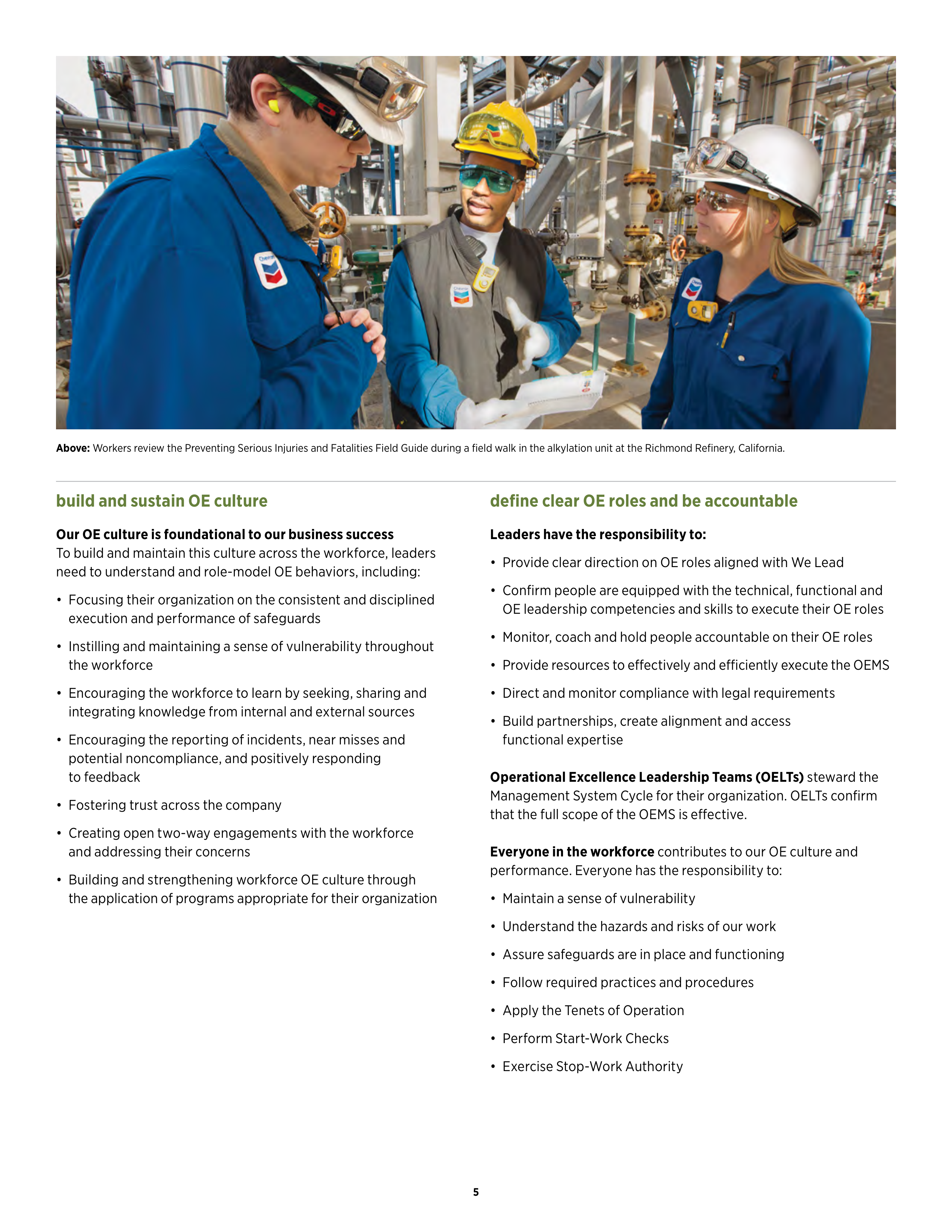 Chevron Operational Excellence Management System (OEMS) Handbook — page 7