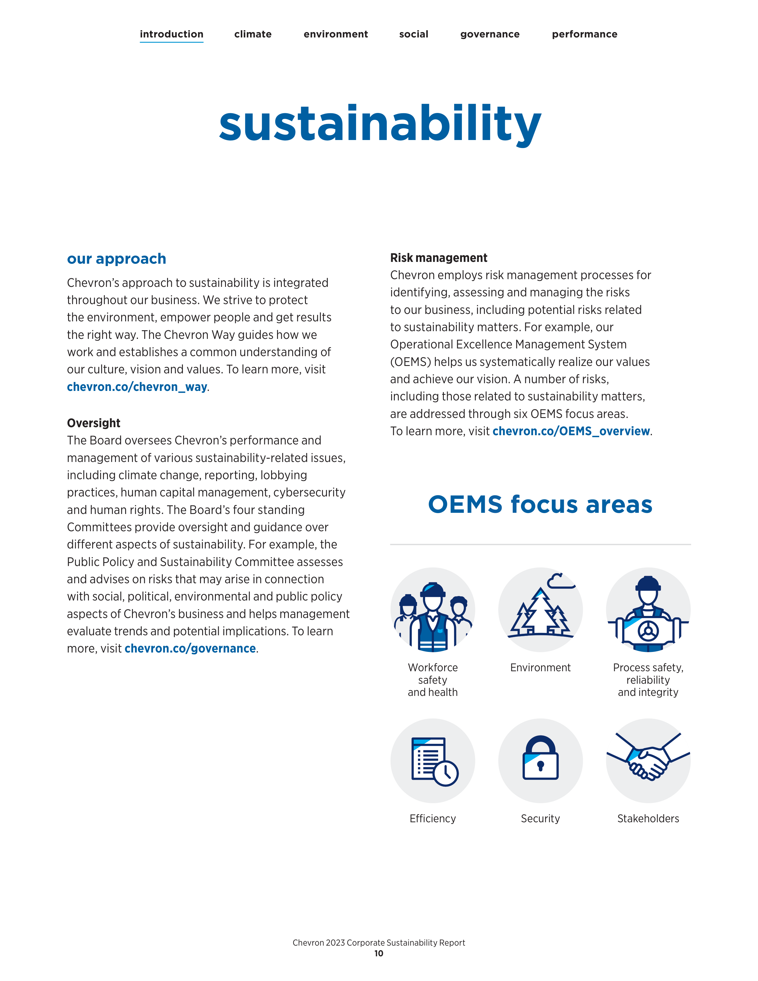 Chevron Sustainability Report — page 12