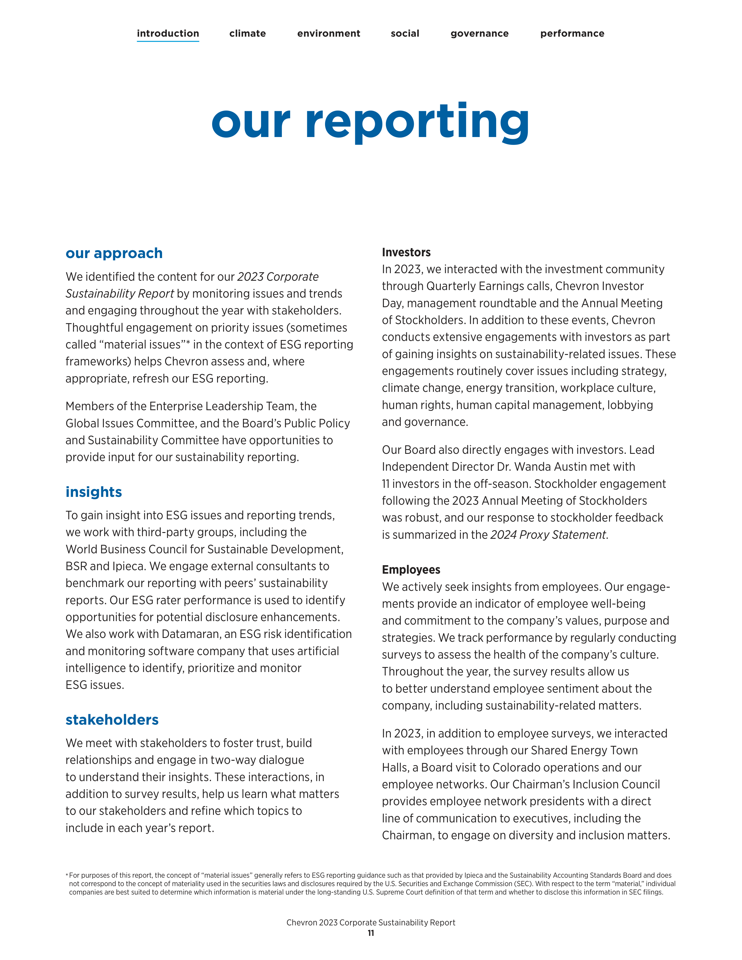 Chevron Sustainability Report — page 13