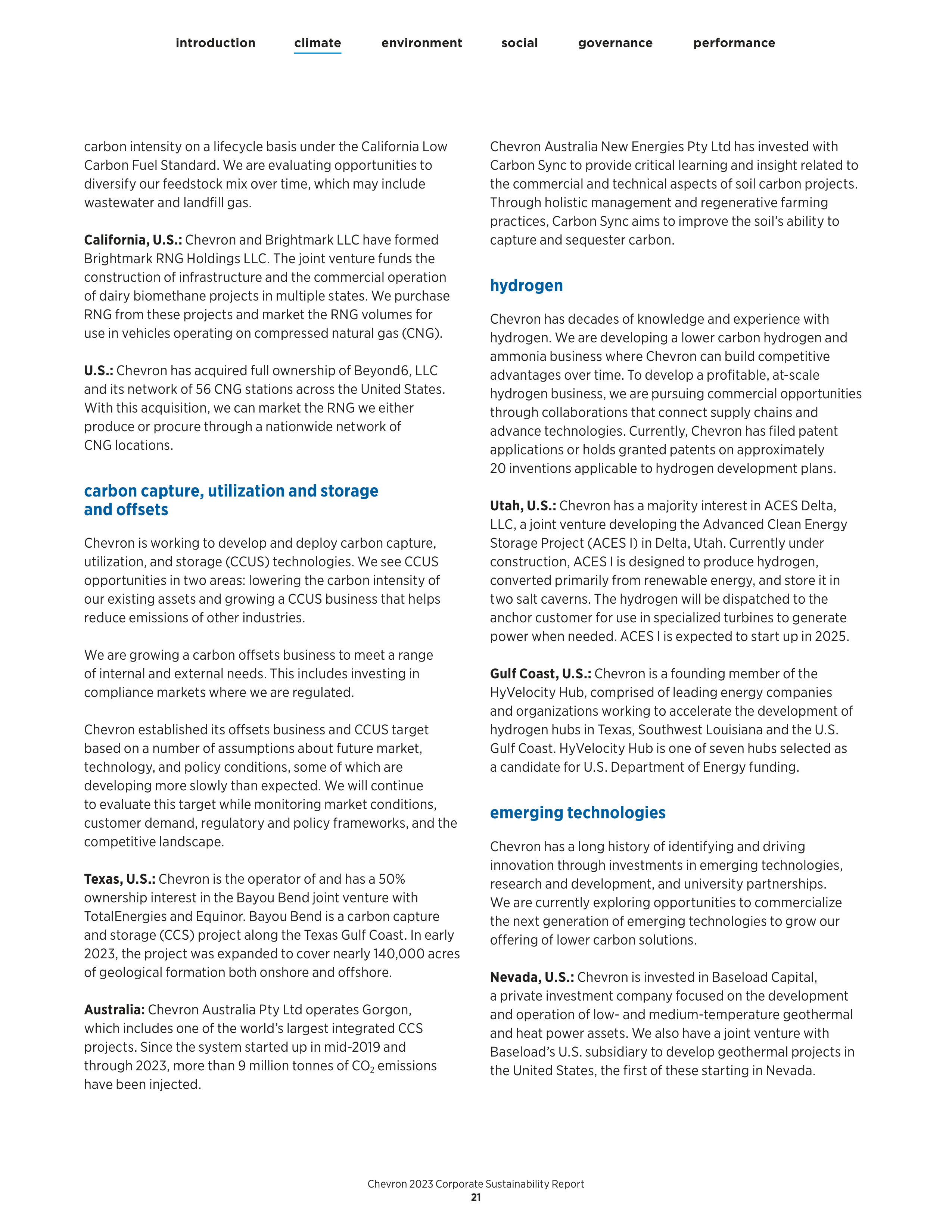 Chevron Sustainability Report — page 23