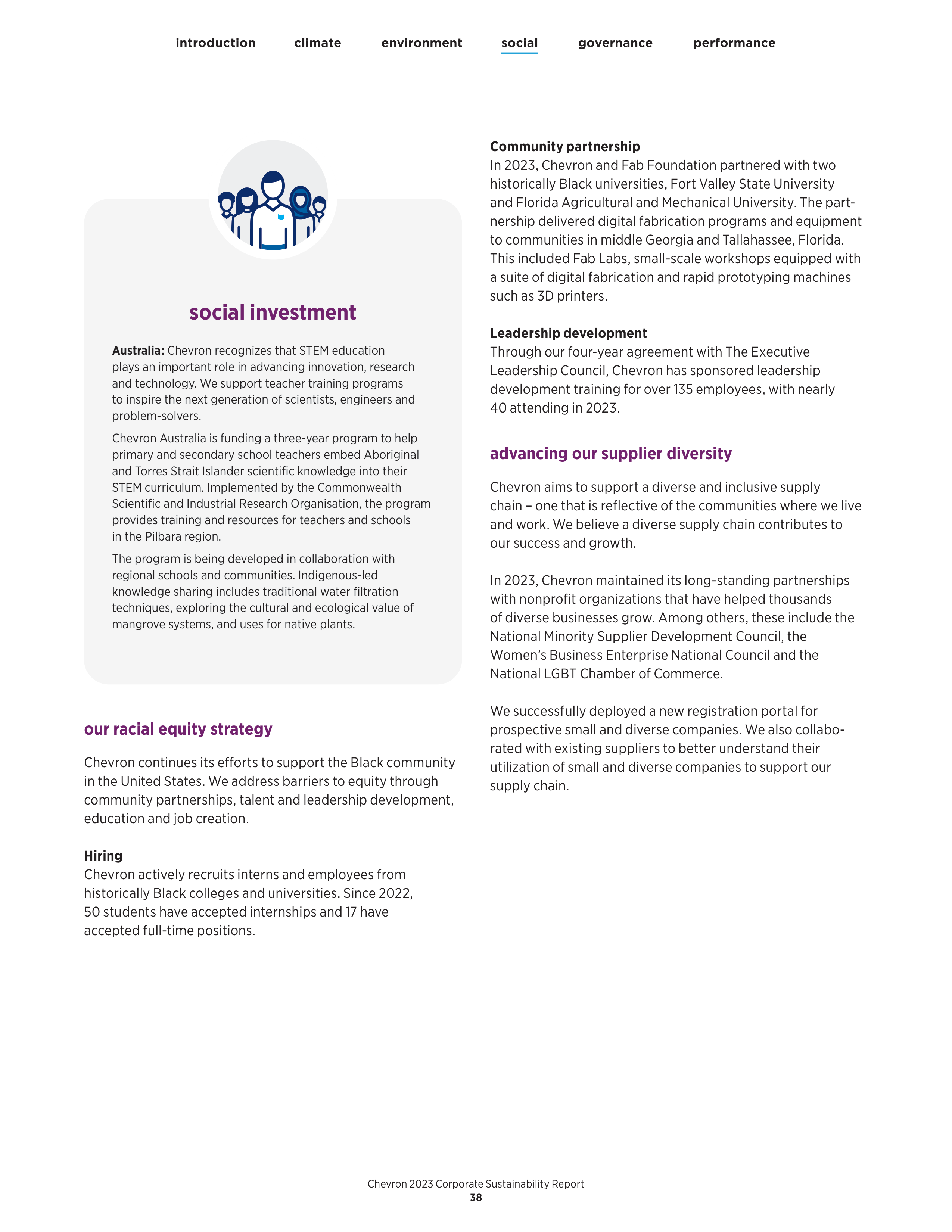 Chevron Sustainability Report — page 40