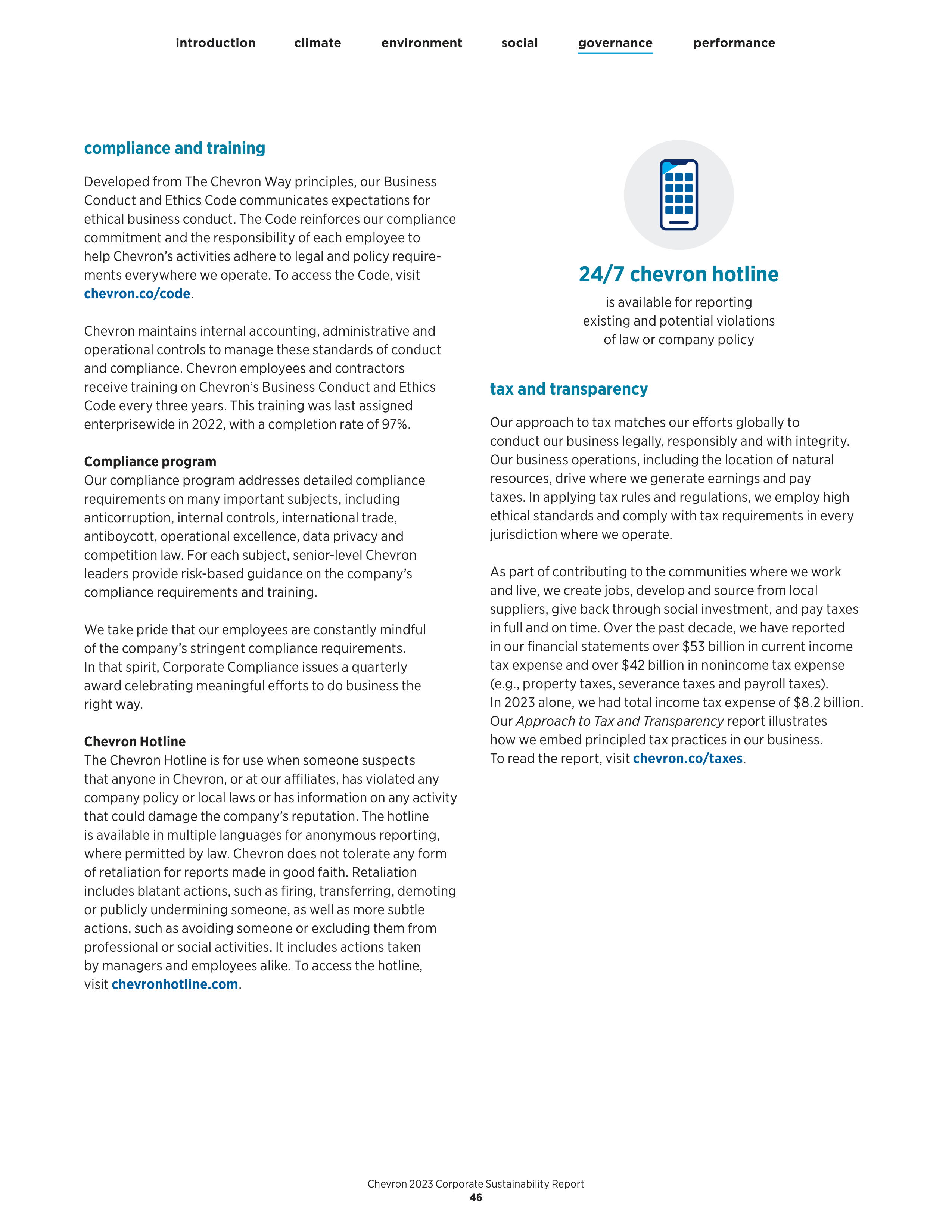 Chevron Sustainability Report — page 48