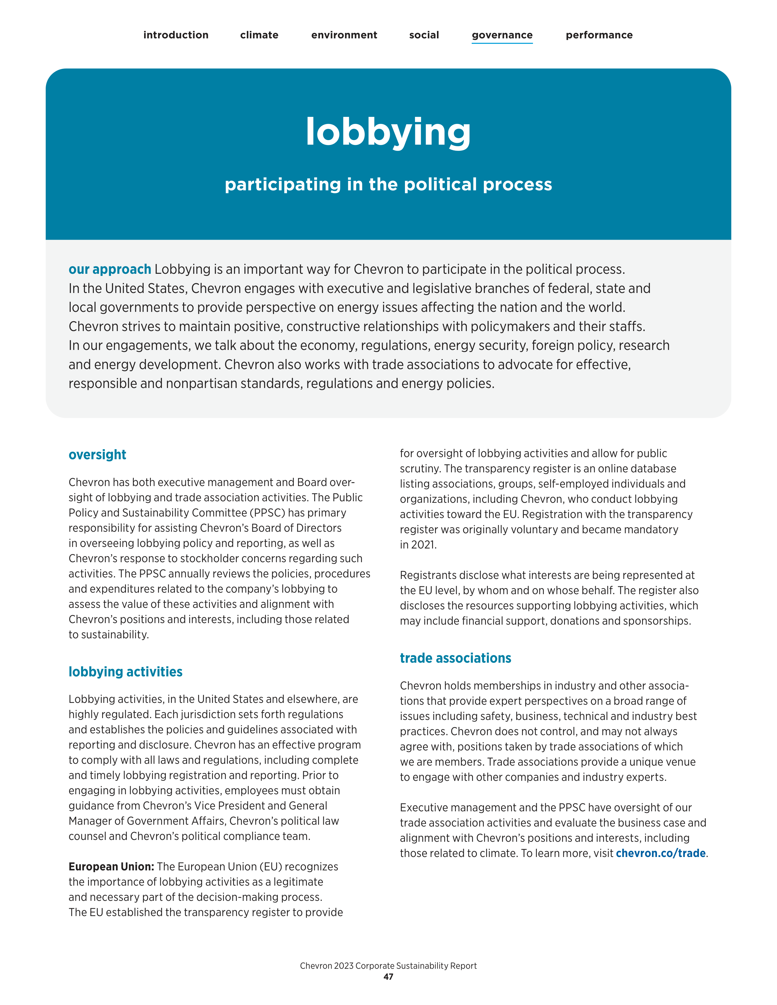 Chevron Sustainability Report — page 49