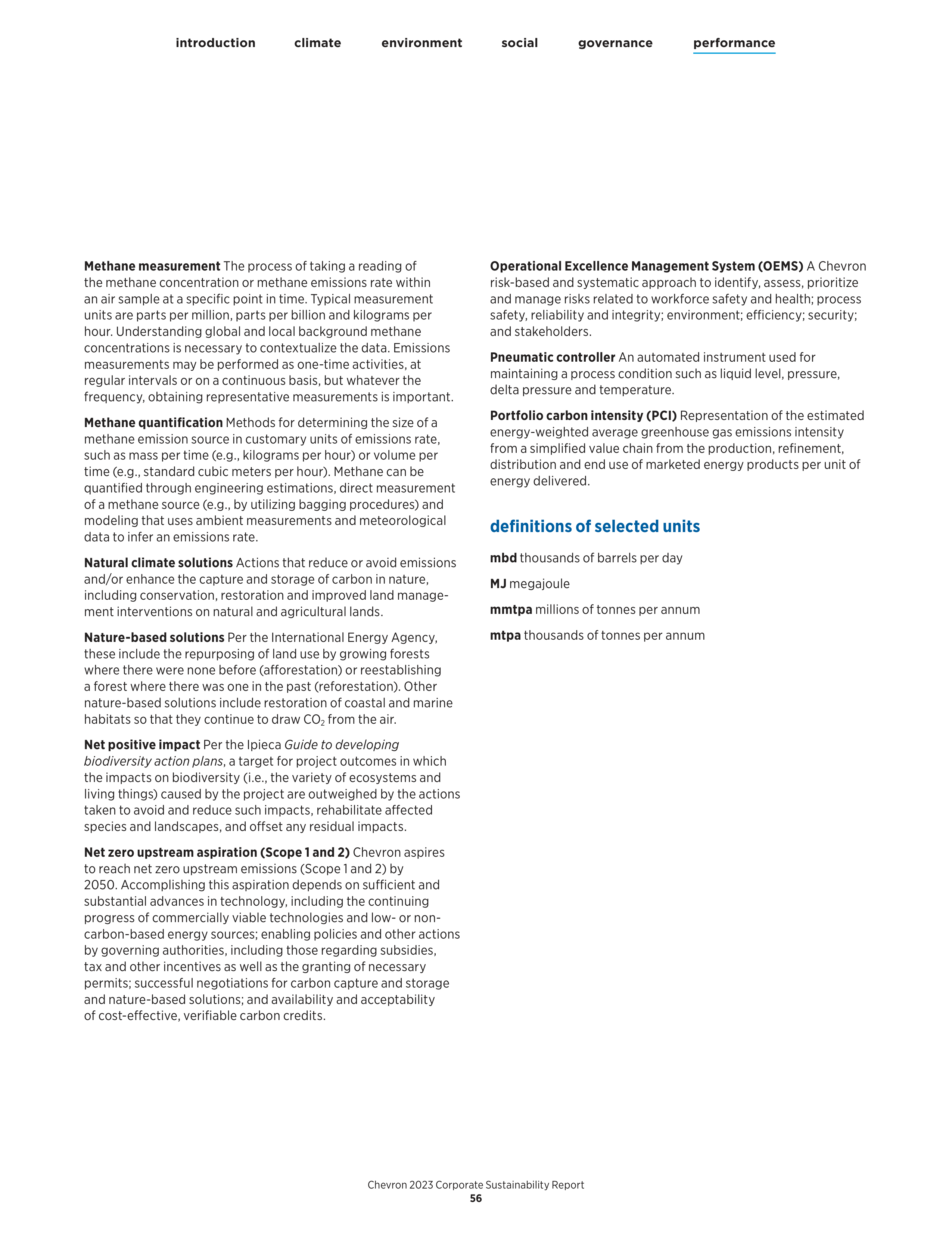 Chevron Sustainability Report — page 58