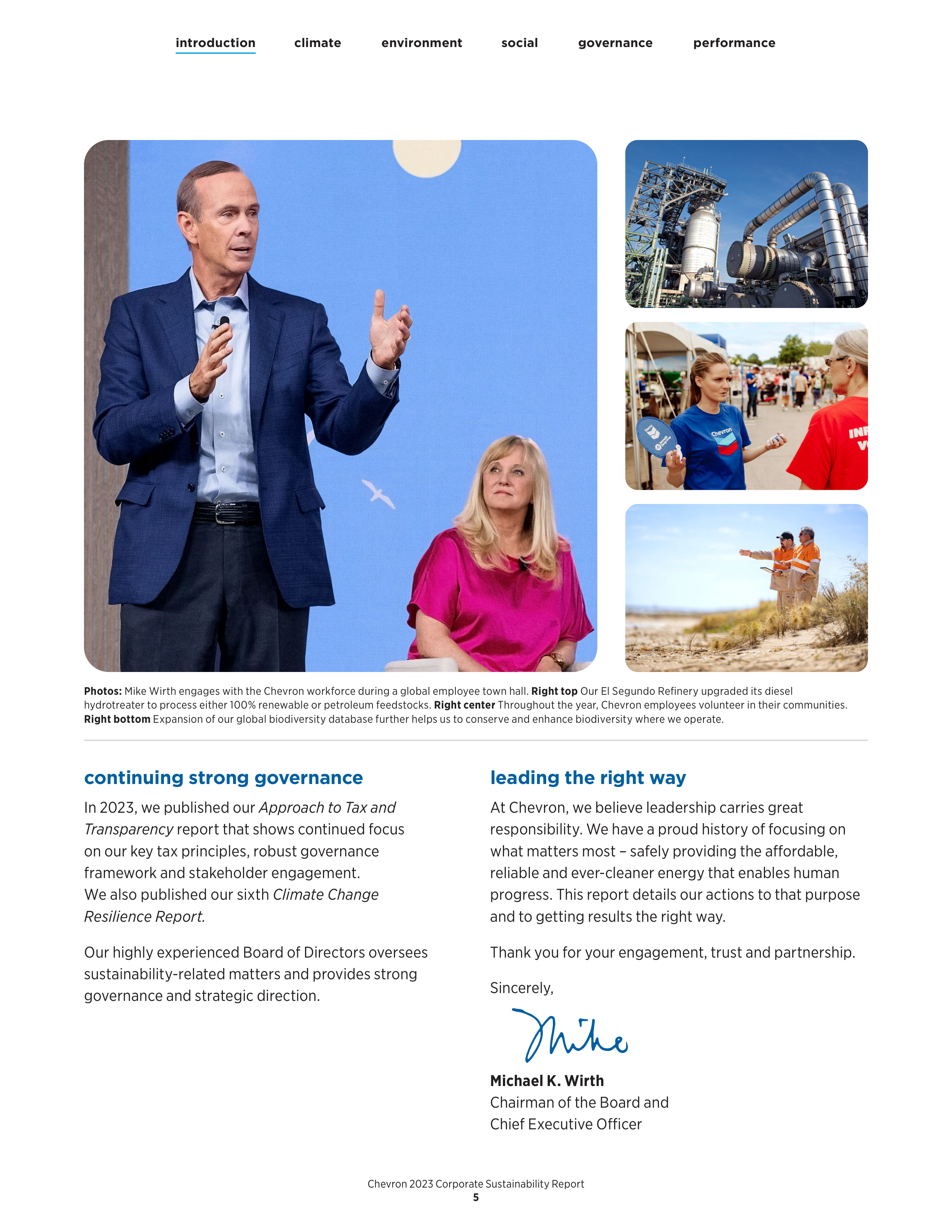 Chevron Sustainability Report — page 7