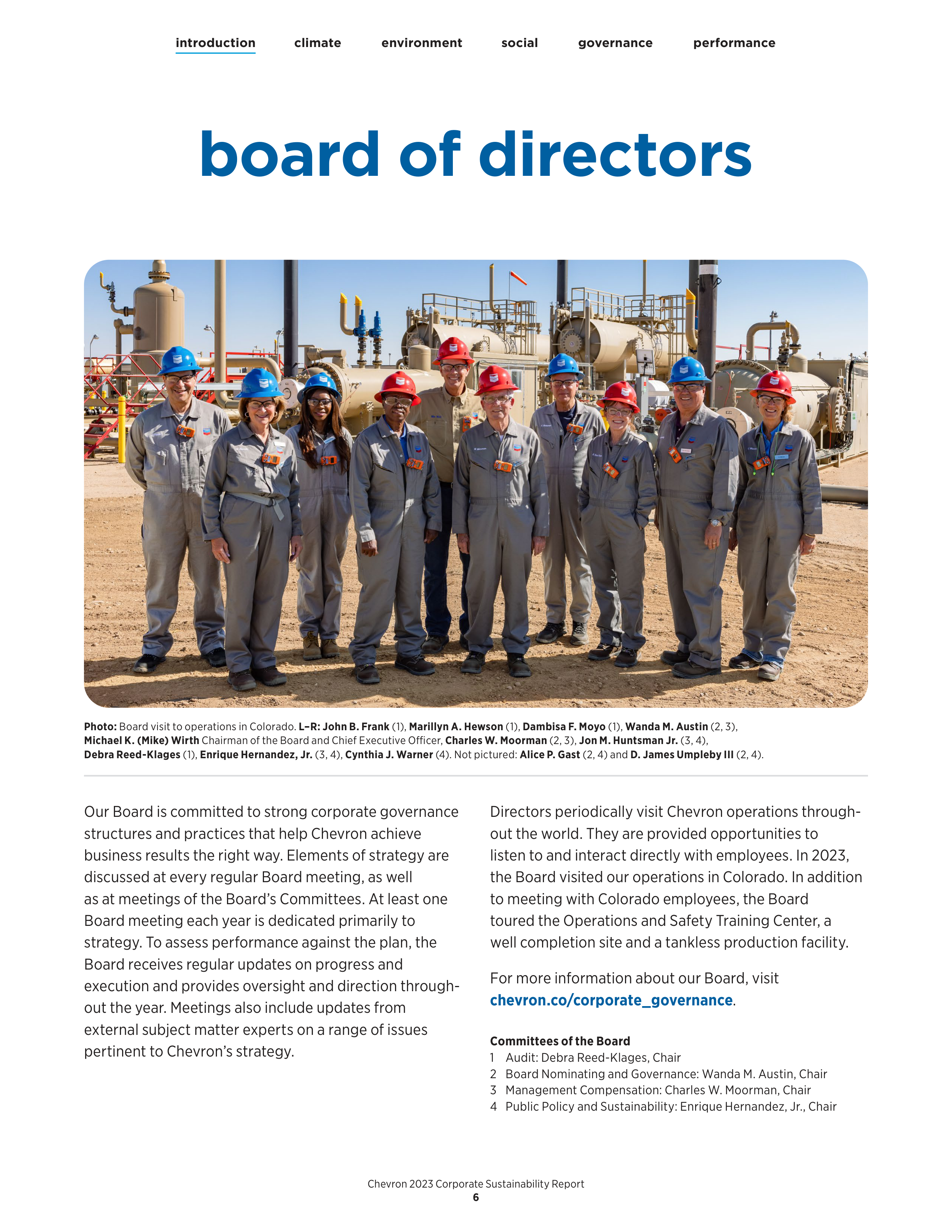 Chevron Sustainability Report — page 8