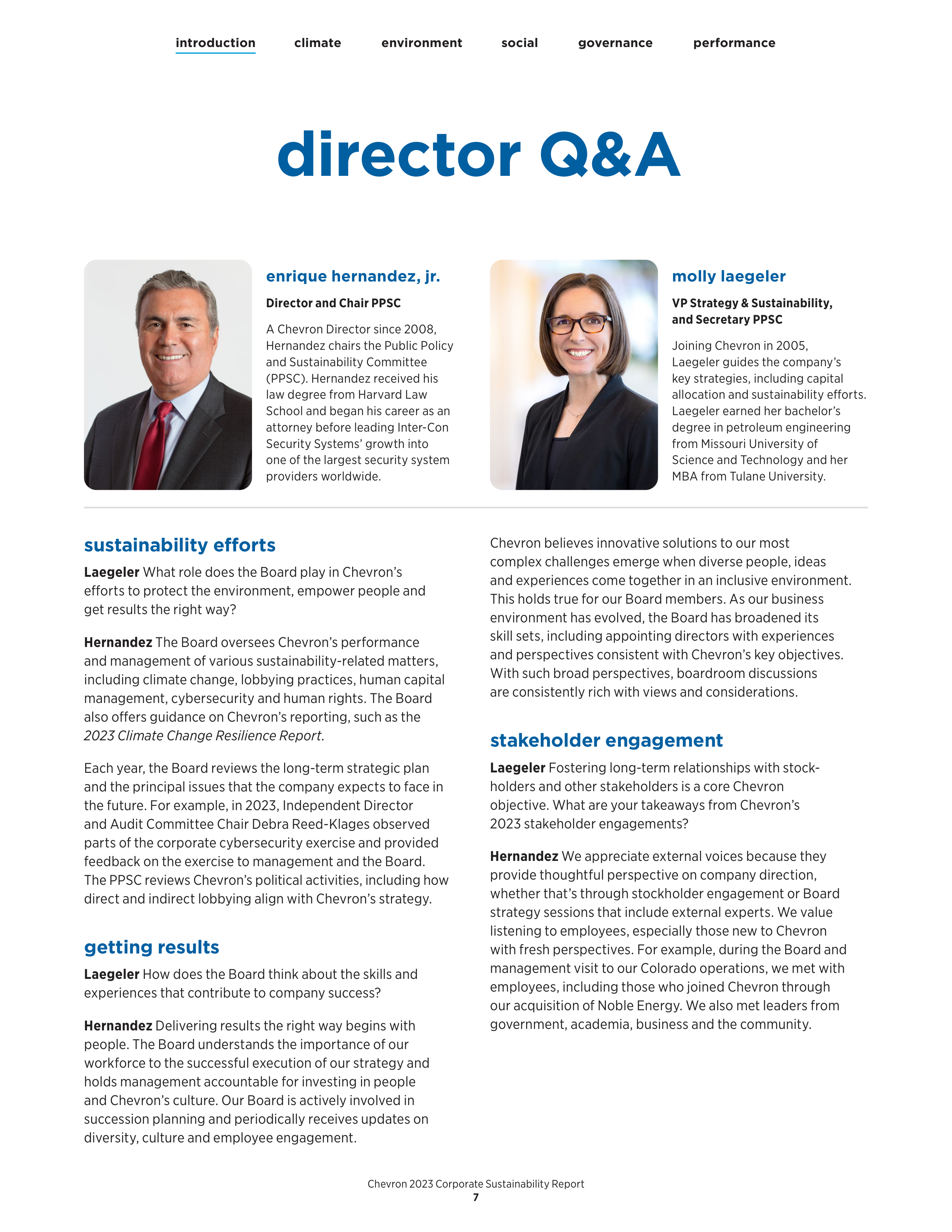 Chevron Sustainability Report — page 9