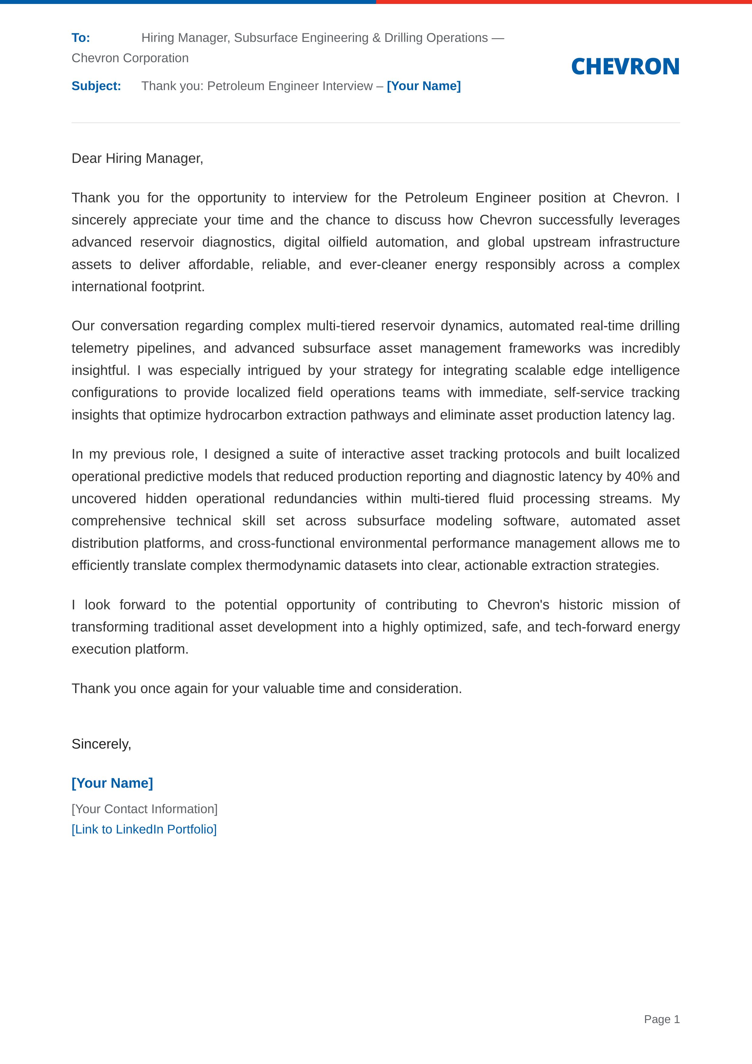 Chevron Petroleum Engineer — page 1