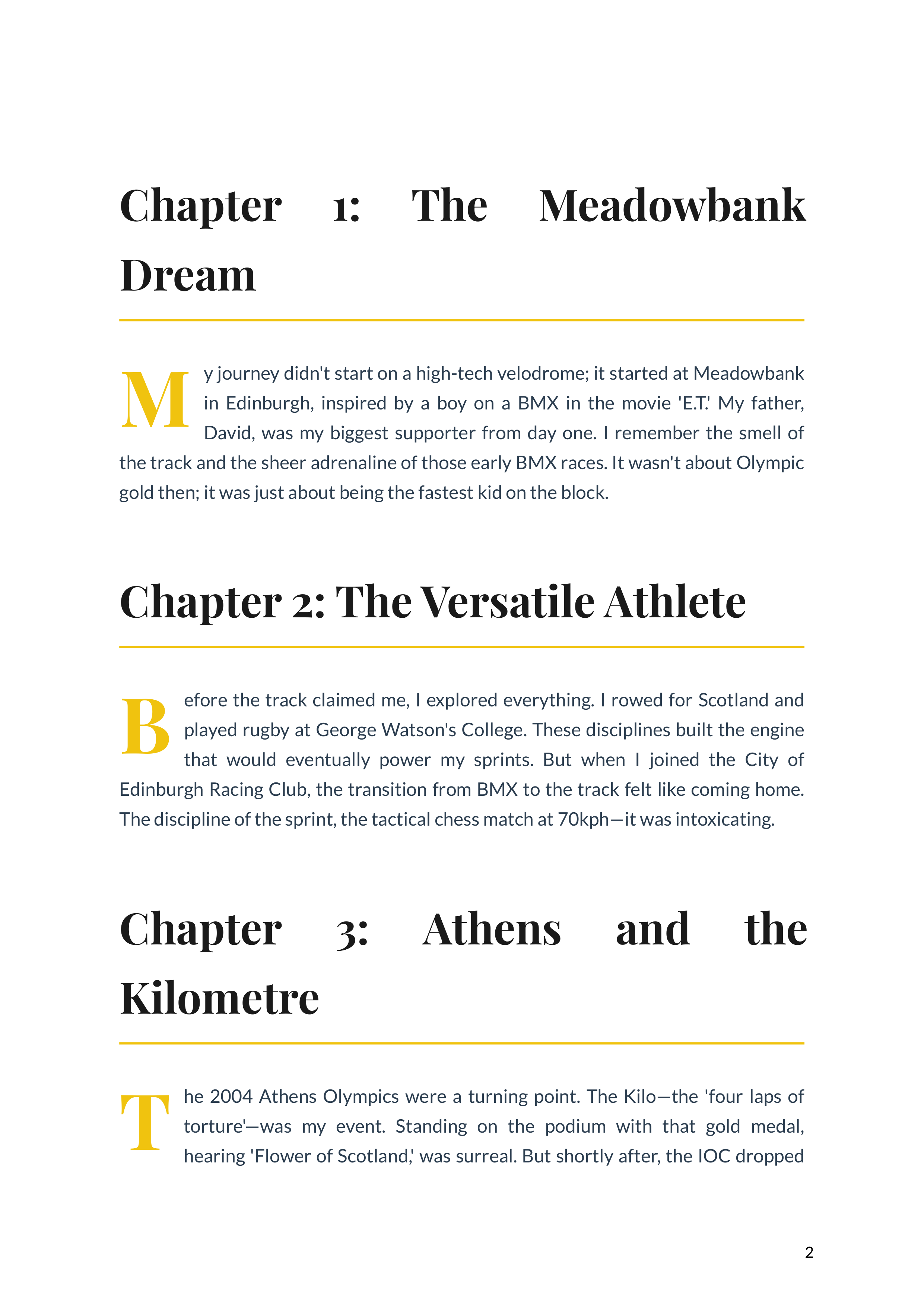 Chris Hoy The Autobiography by Chris Hoy Olympic Cycling Champion Autobiography — page 2