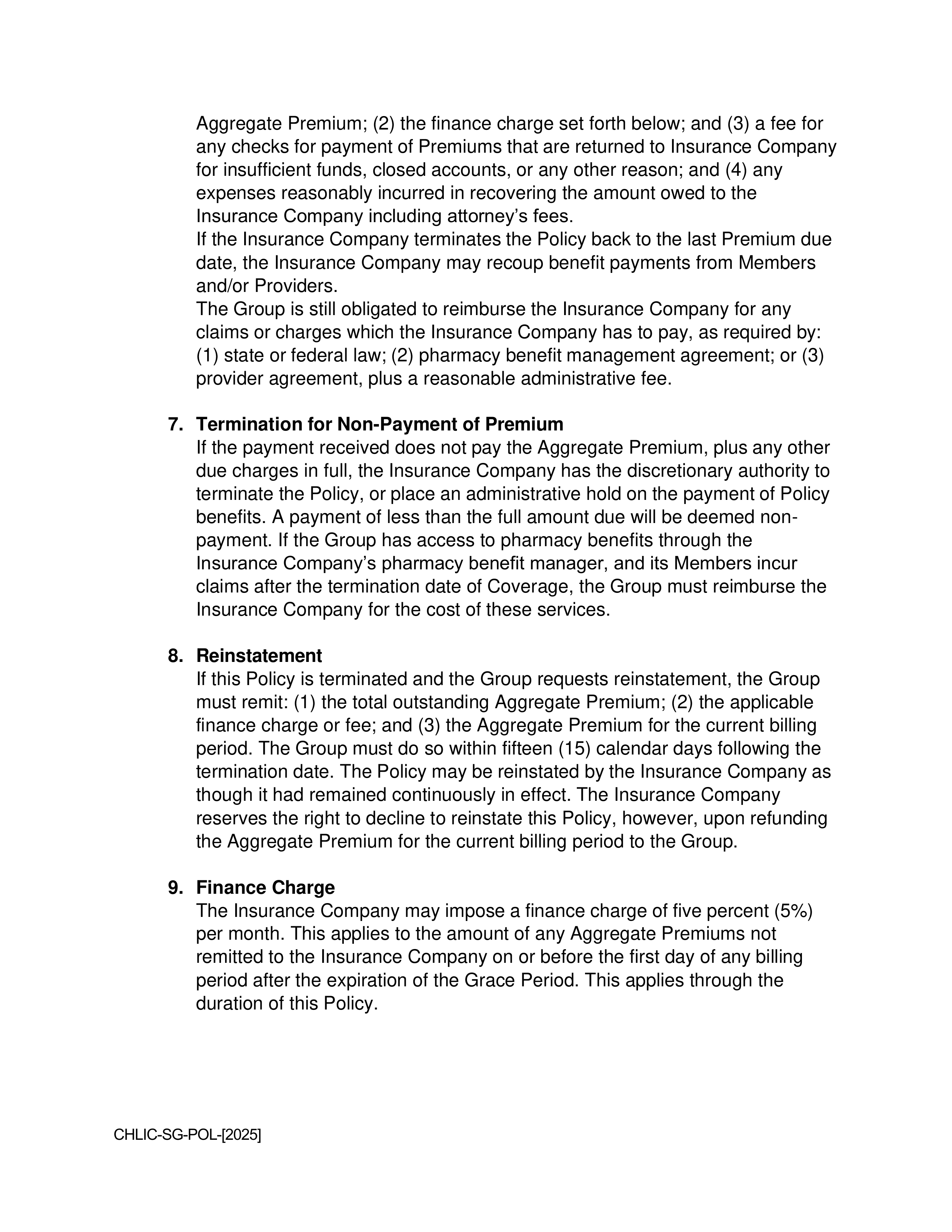Cigna Health and Life Insurance Company Group Agreement — page 12