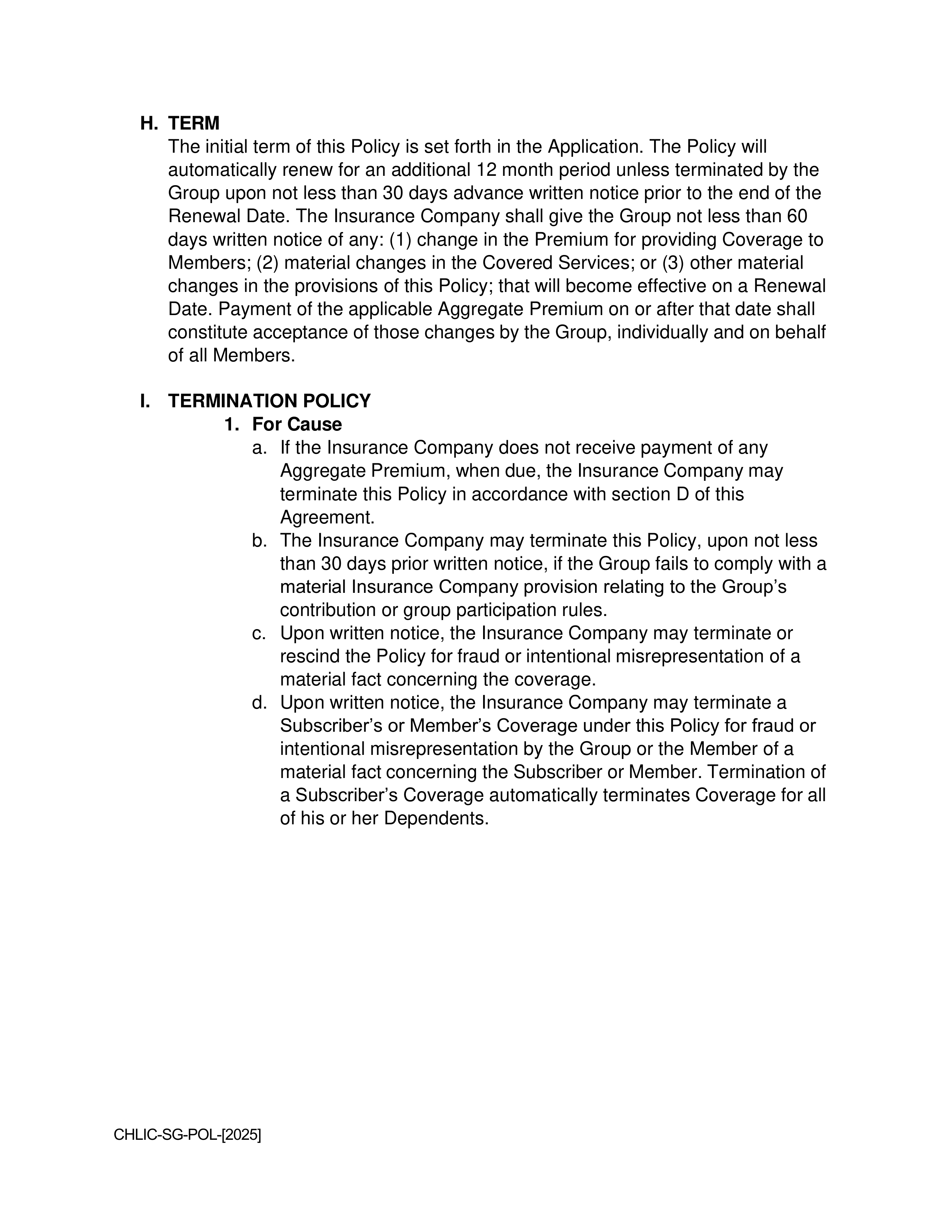 Cigna Health and Life Insurance Company Group Agreement — page 13