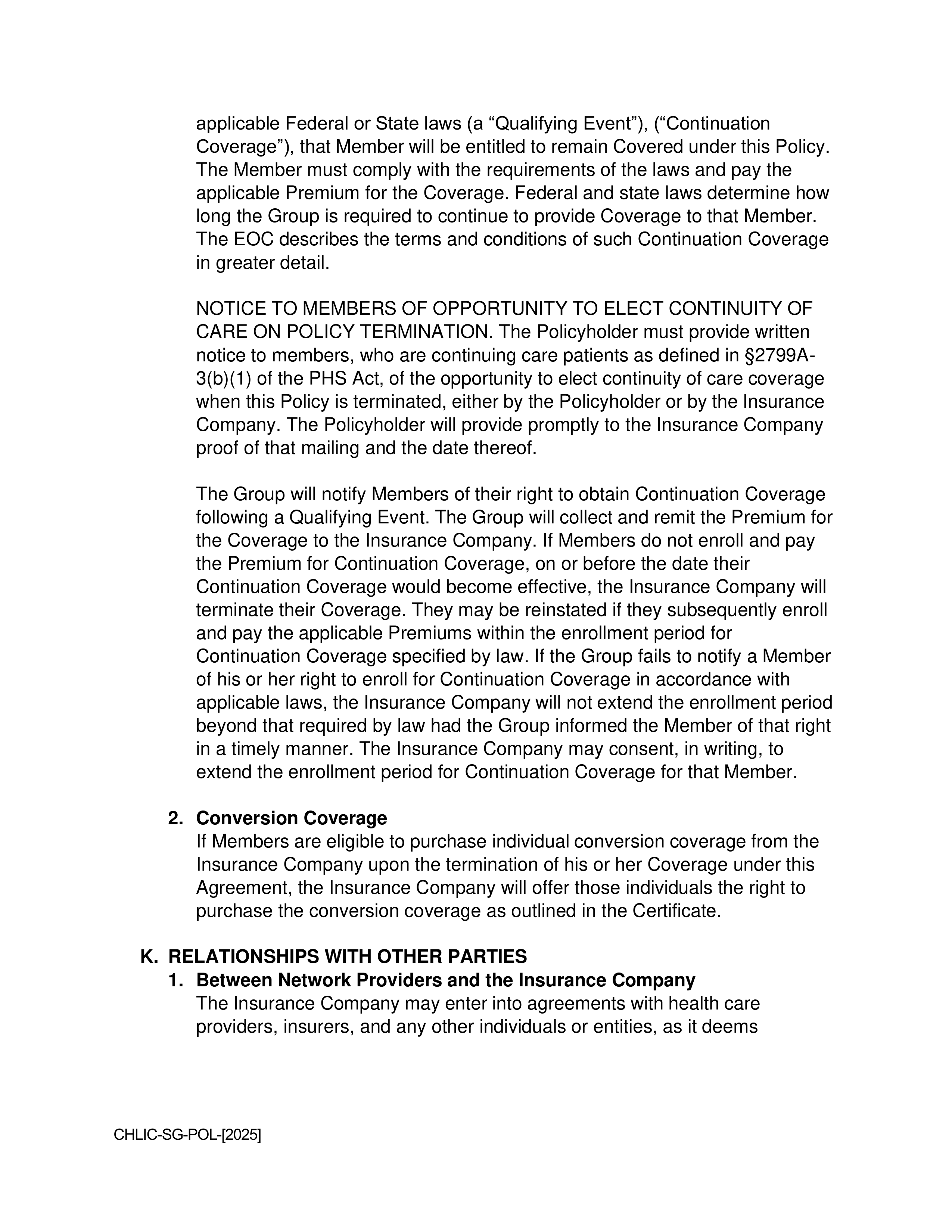 Cigna Health and Life Insurance Company Group Agreement — page 16