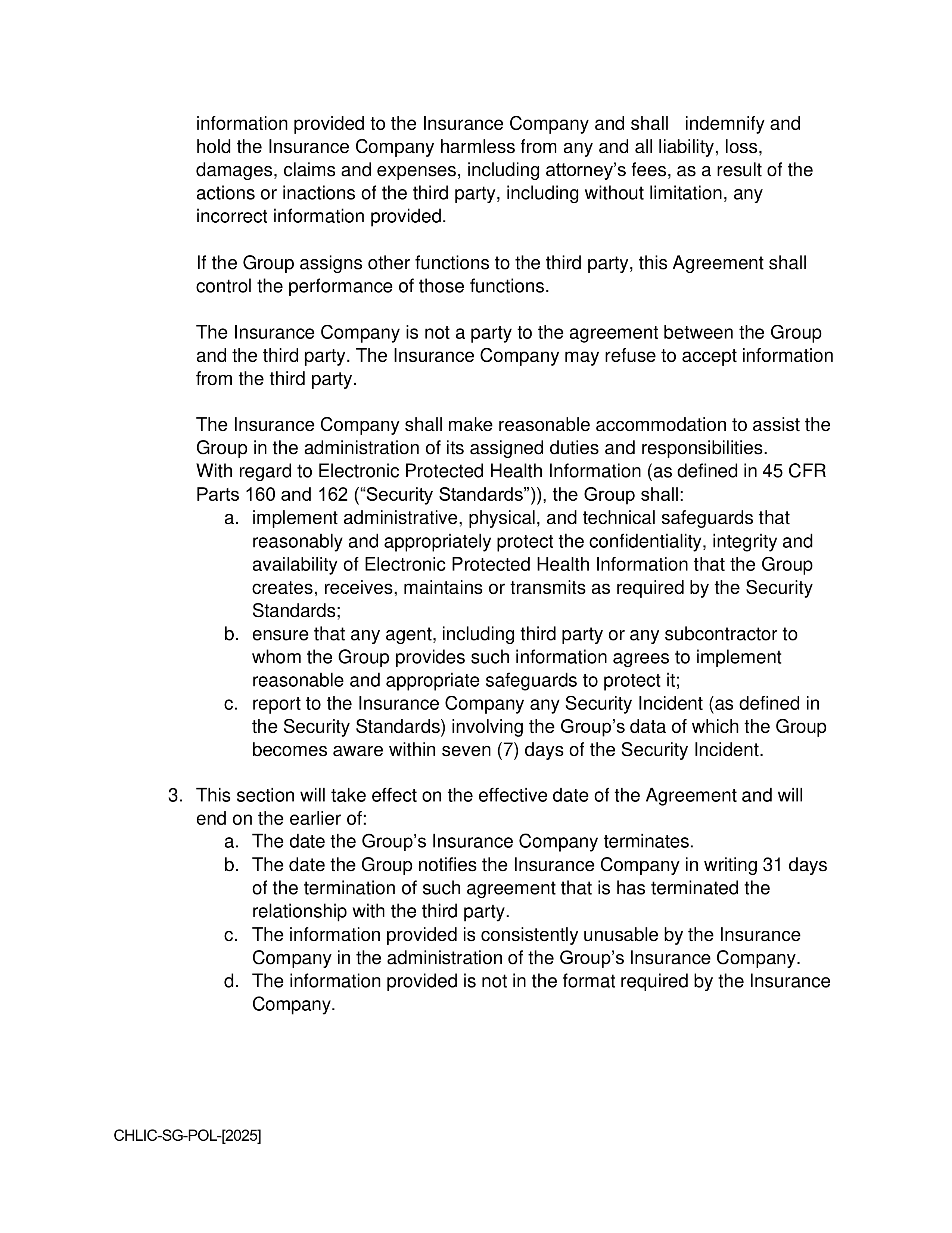 Cigna Health and Life Insurance Company Group Agreement — page 19