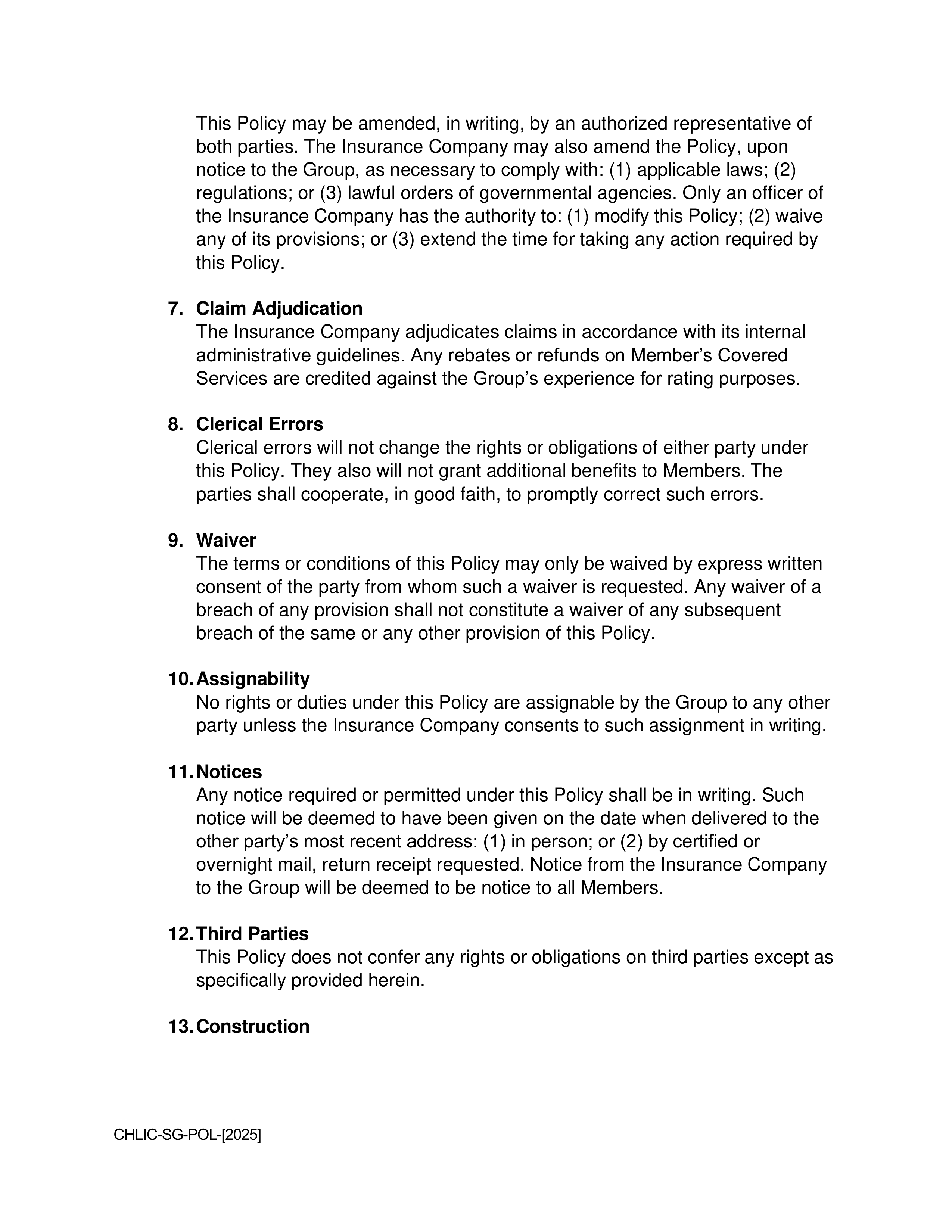 Cigna Health and Life Insurance Company Group Agreement — page 22