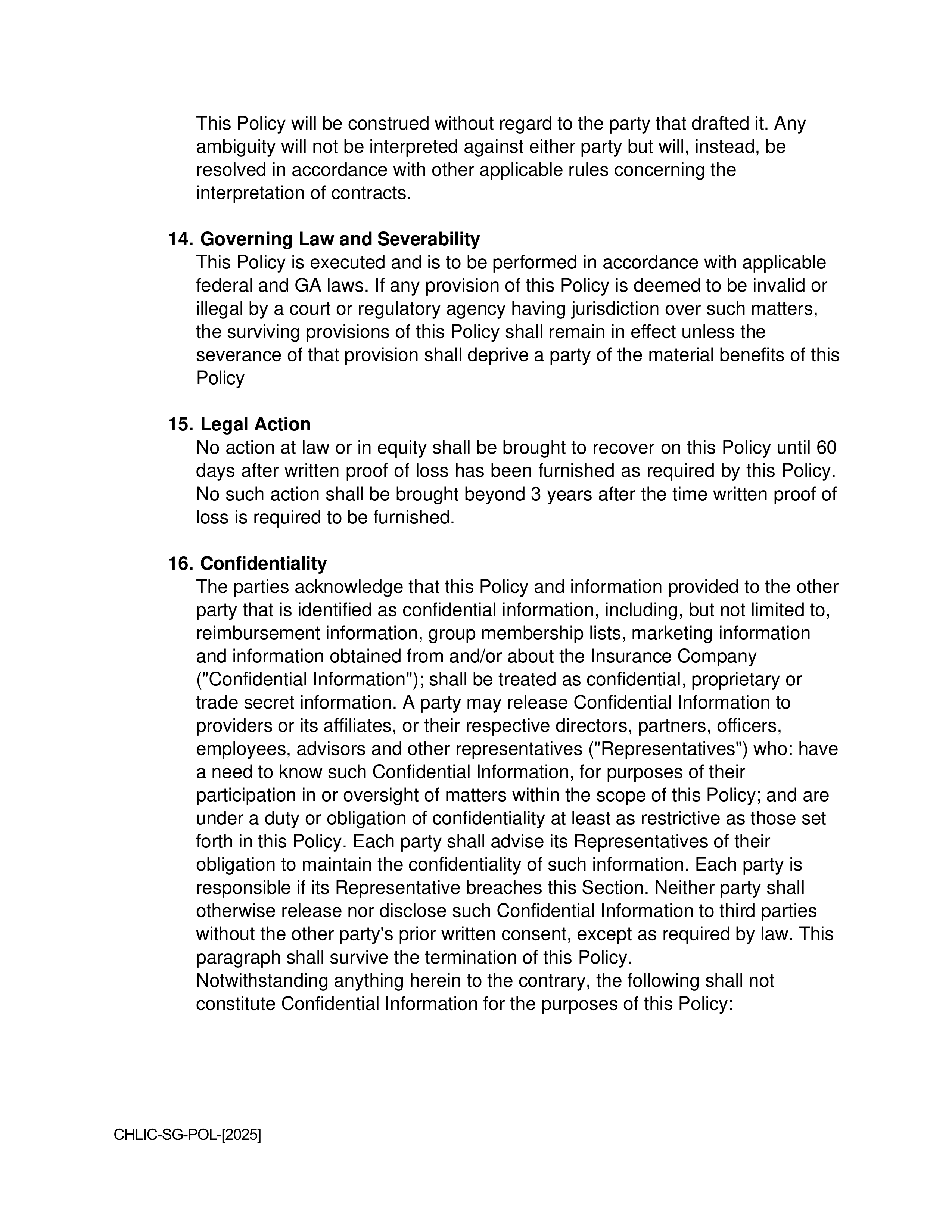 Cigna Health and Life Insurance Company Group Agreement — page 23