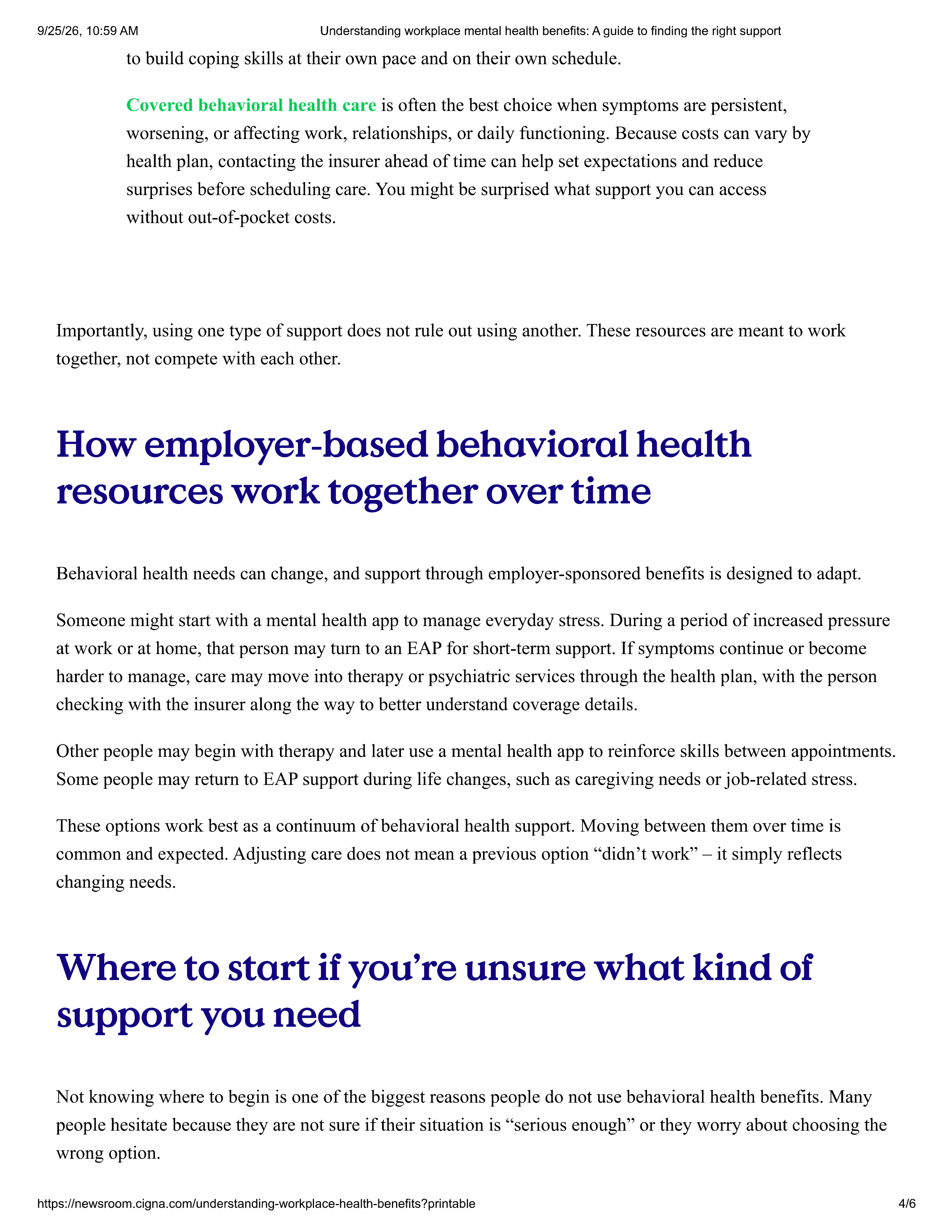 Cigna Healthcare Workplace Mental Health Benefits Guide — page 4