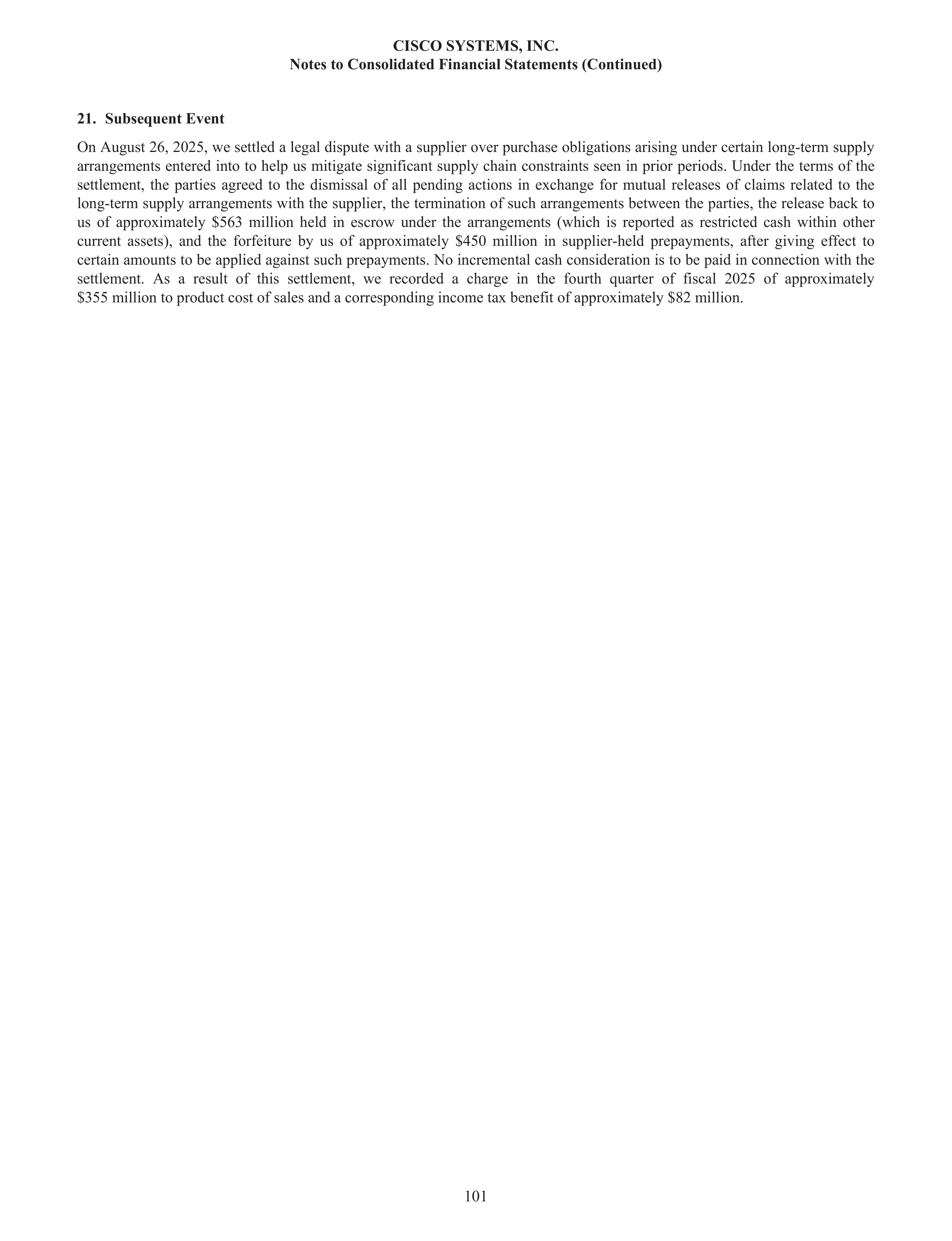 Cisco Annual Report — page 119