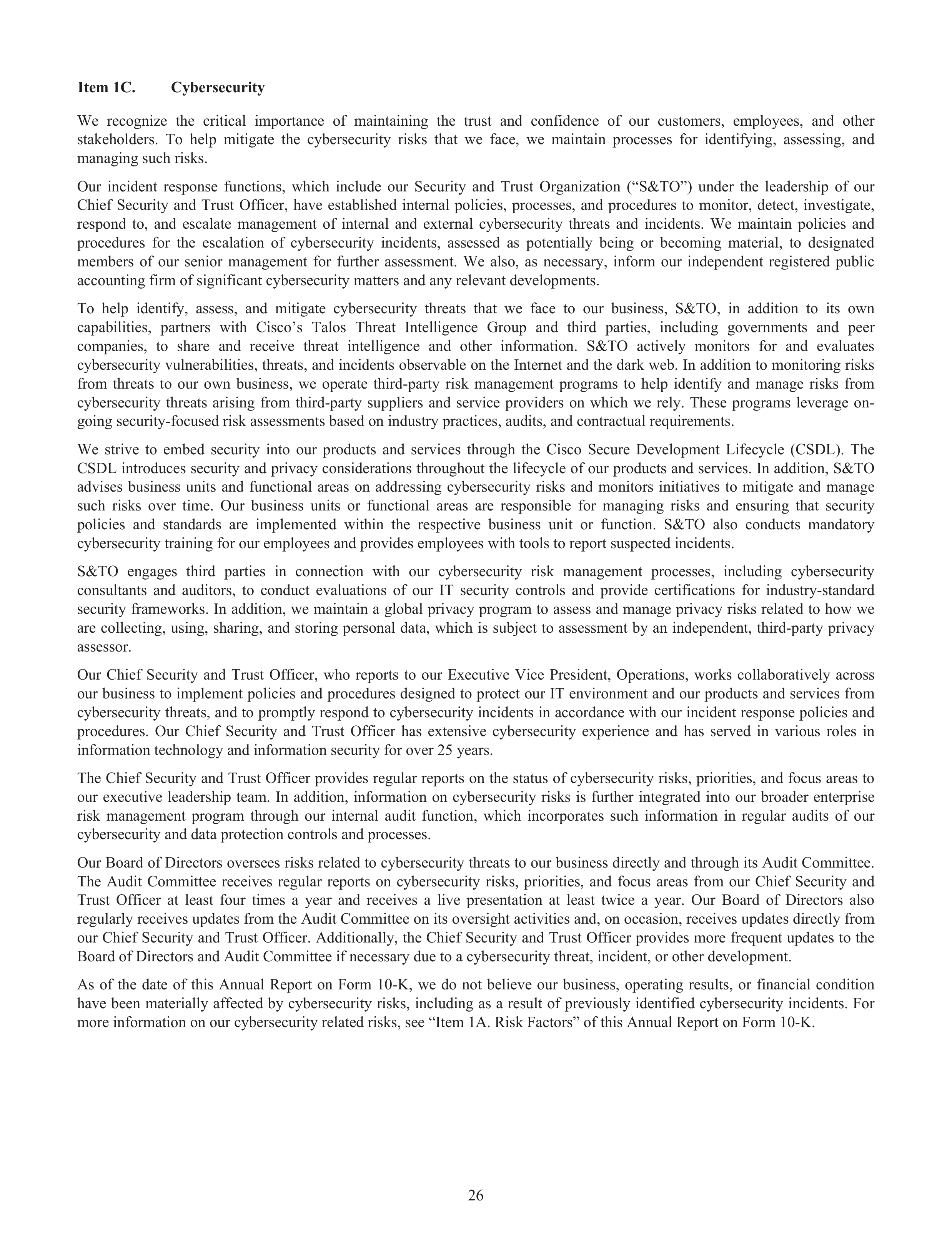Cisco Annual Report — page 44
