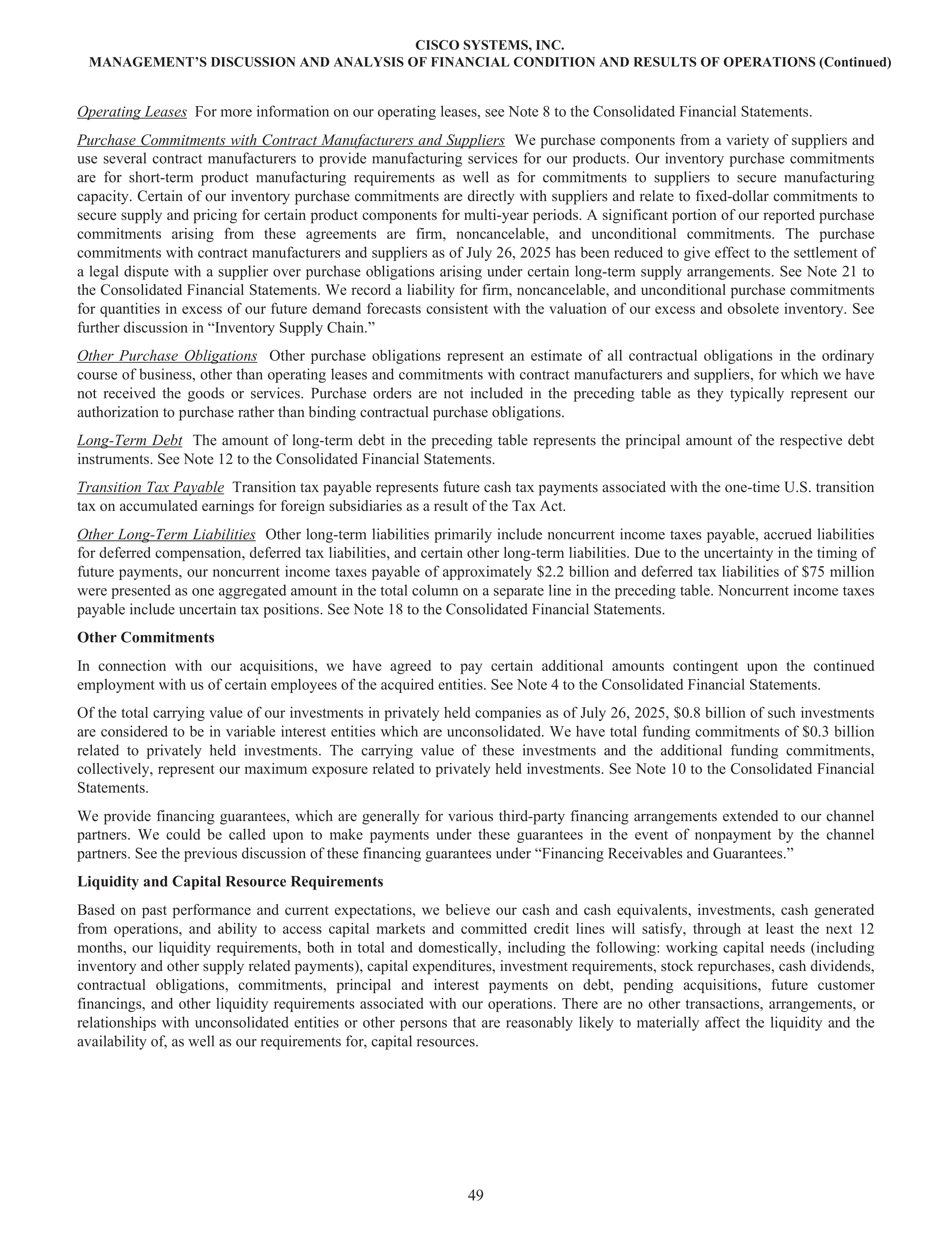 Cisco Annual Report — page 67