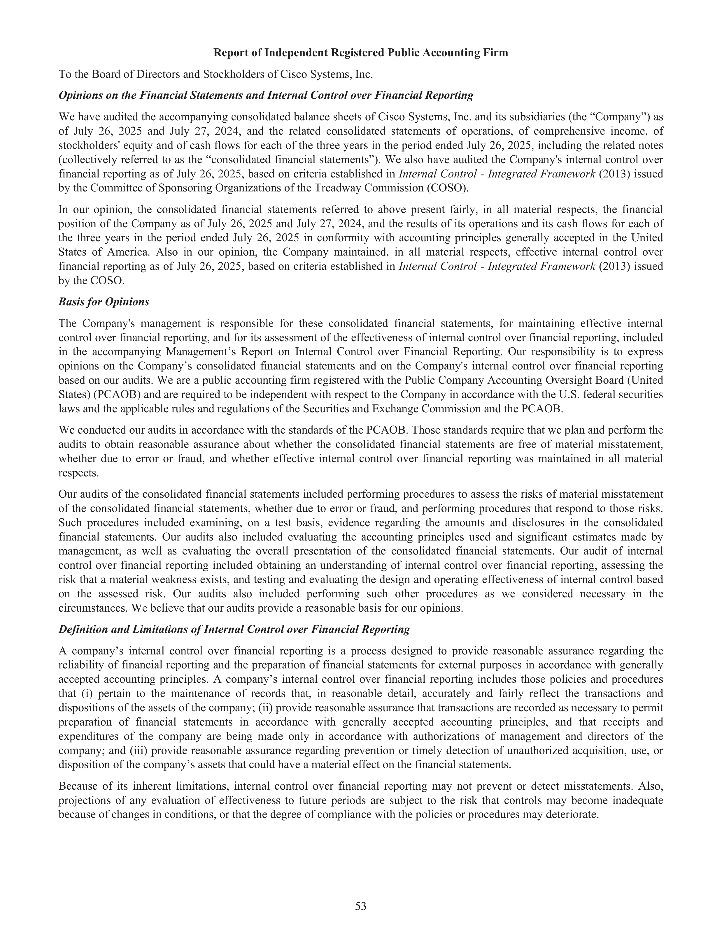 Cisco Annual Report — page 71